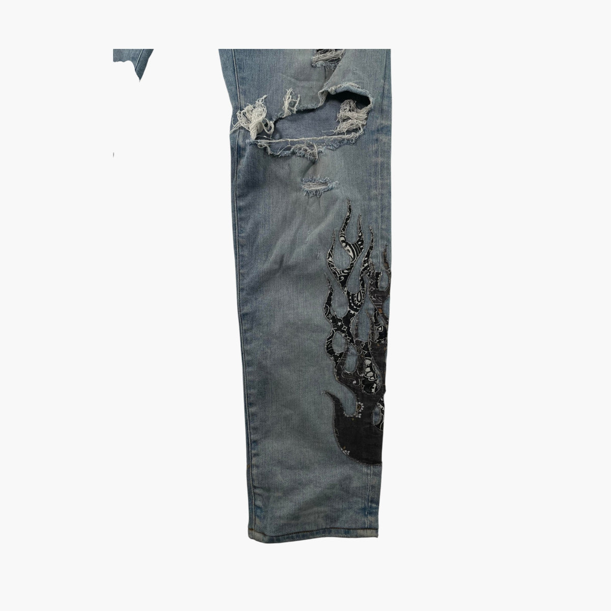 Amiri Paisley Flames Light Wash Jeans