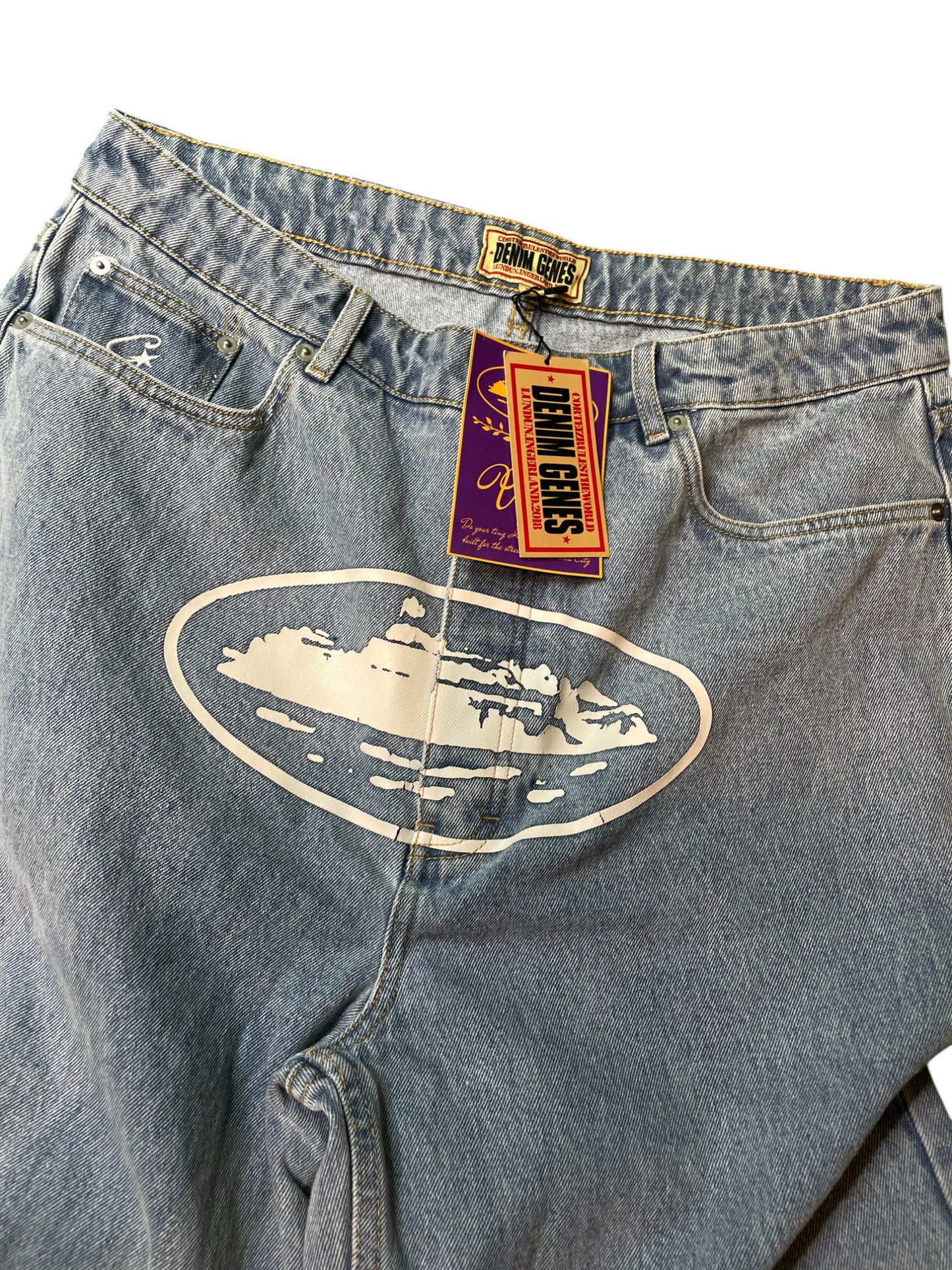 Corteiz Island Baggy Light Wash Jeans