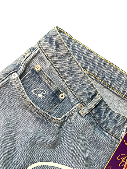 Corteiz Island Baggy Light Wash Jeans