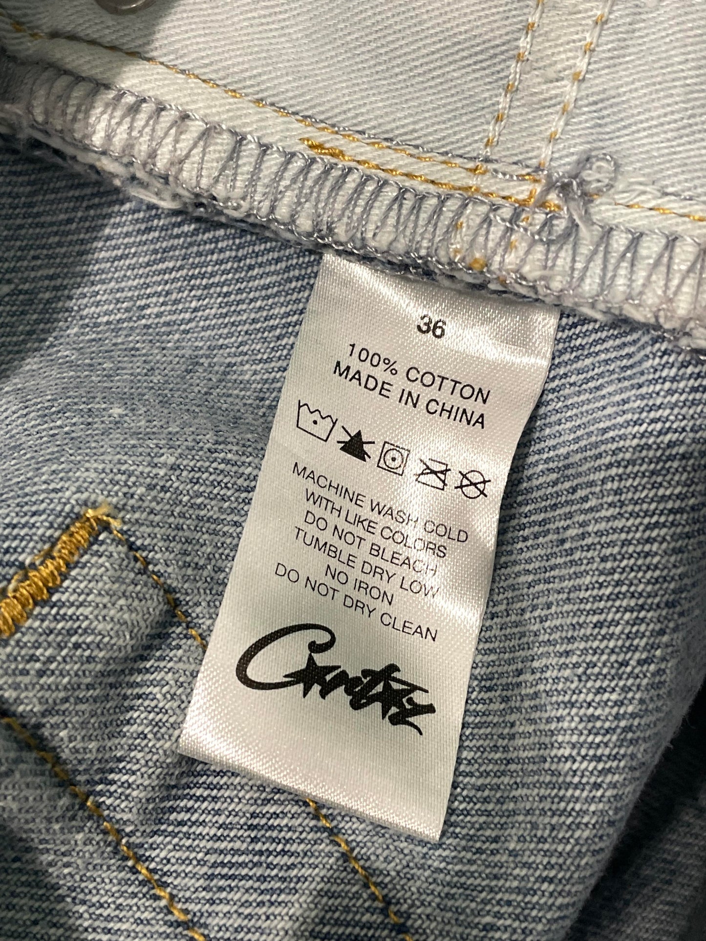 Corteiz Island Baggy Light Wash Jeans