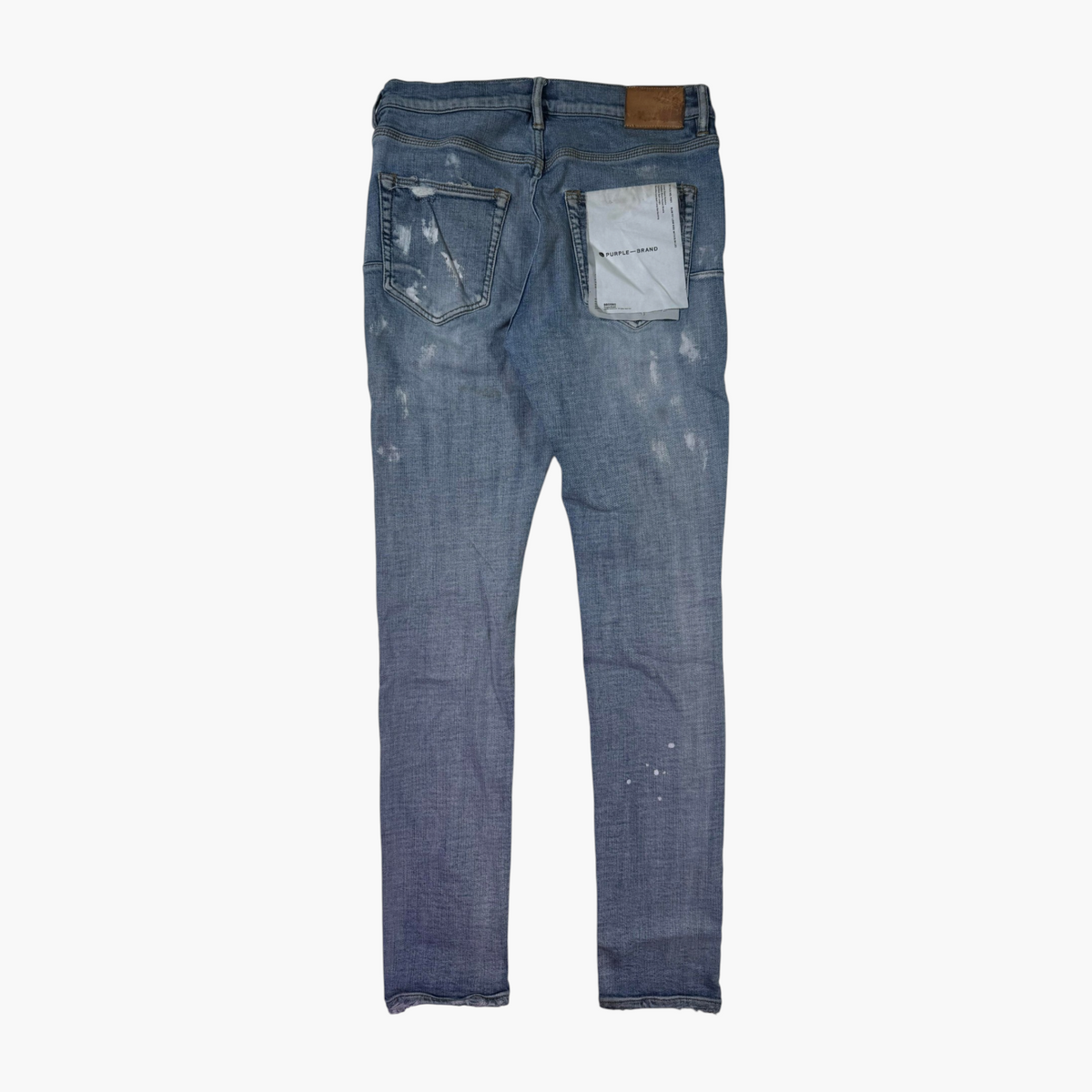 Purple Brand Splatter Light Wash Jeans