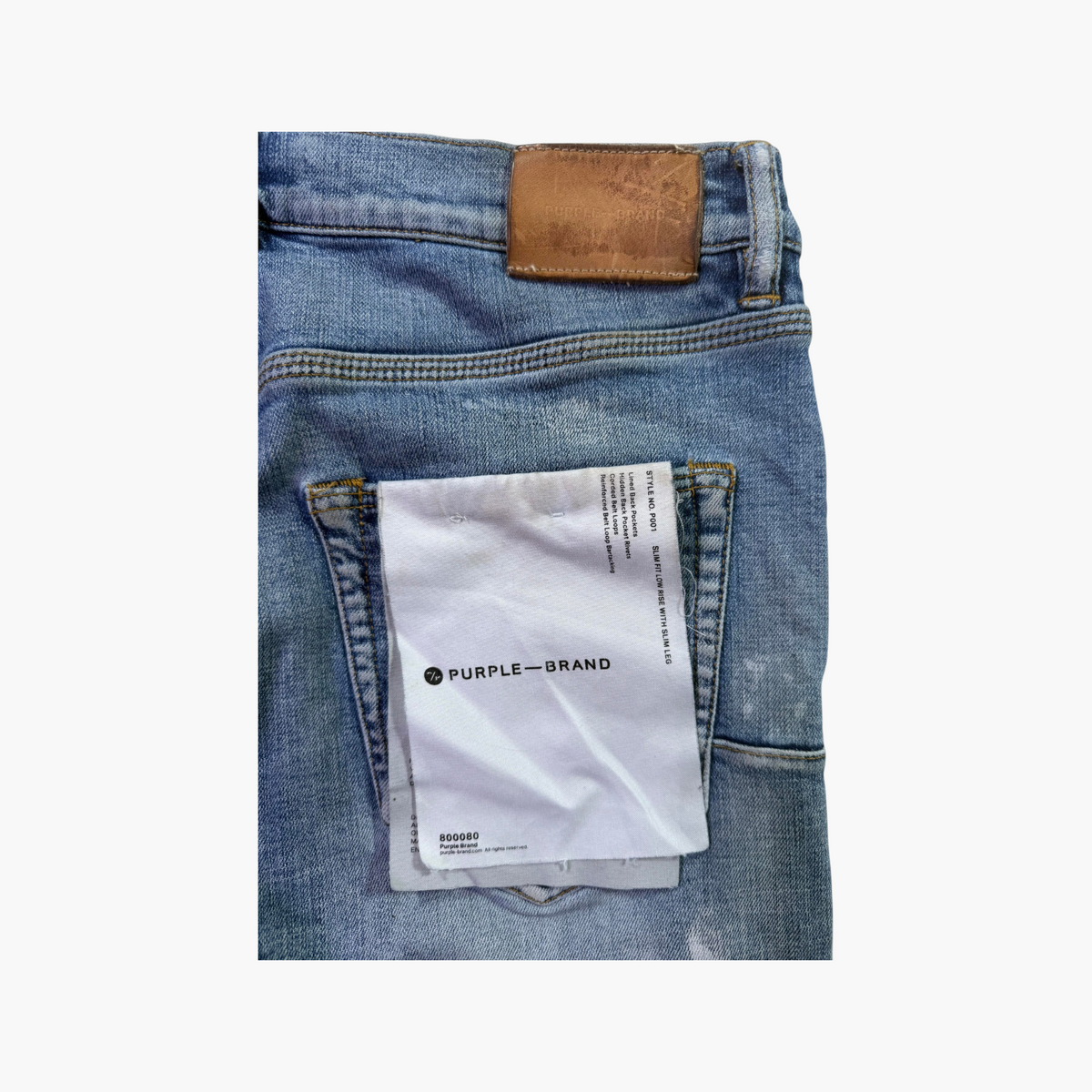 Purple Brand Splatter Light Wash Jeans