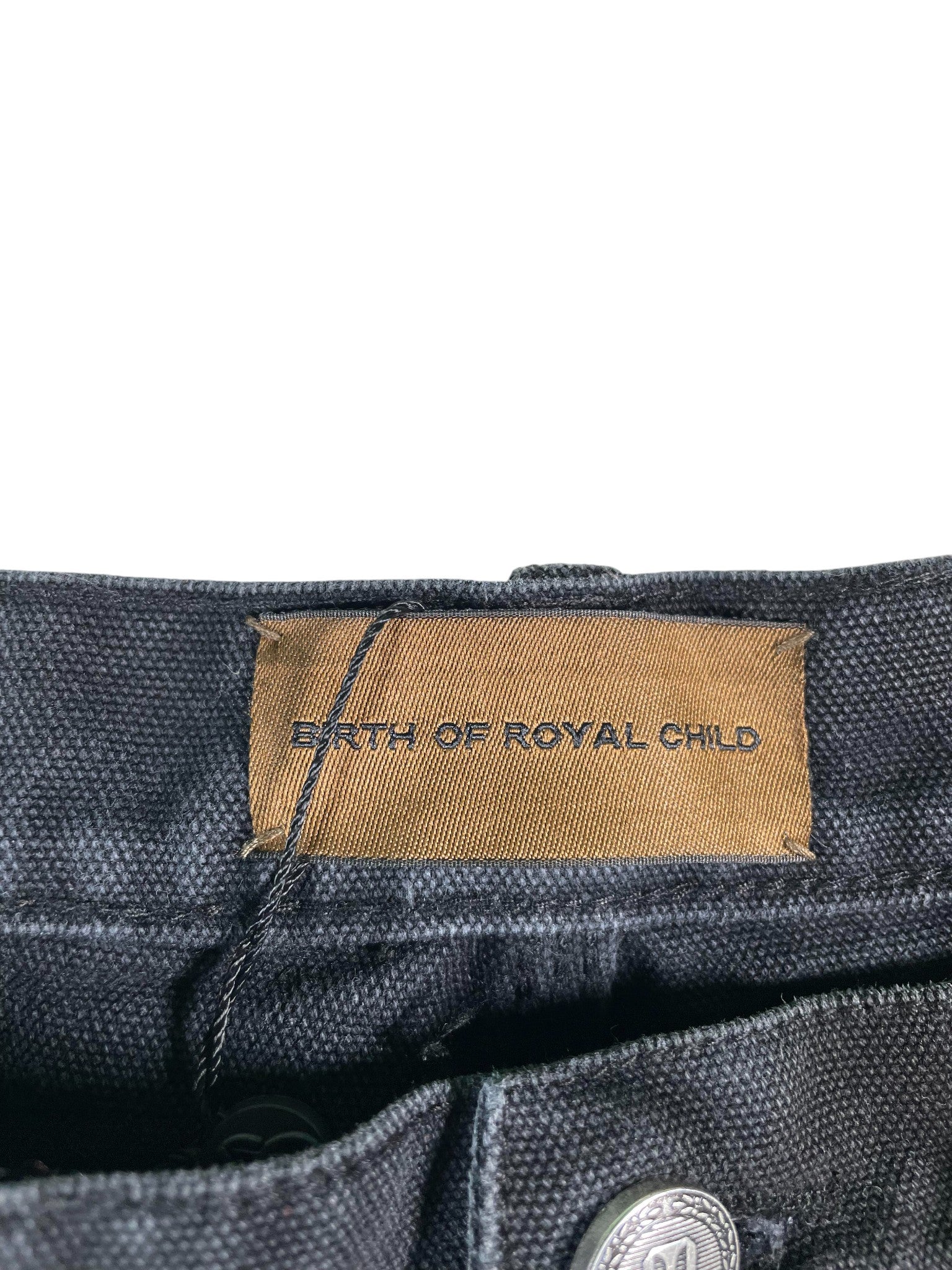 Birth Of A Royal Child  'Diamond Boro' Double Knee Black Wash Denim Shorts