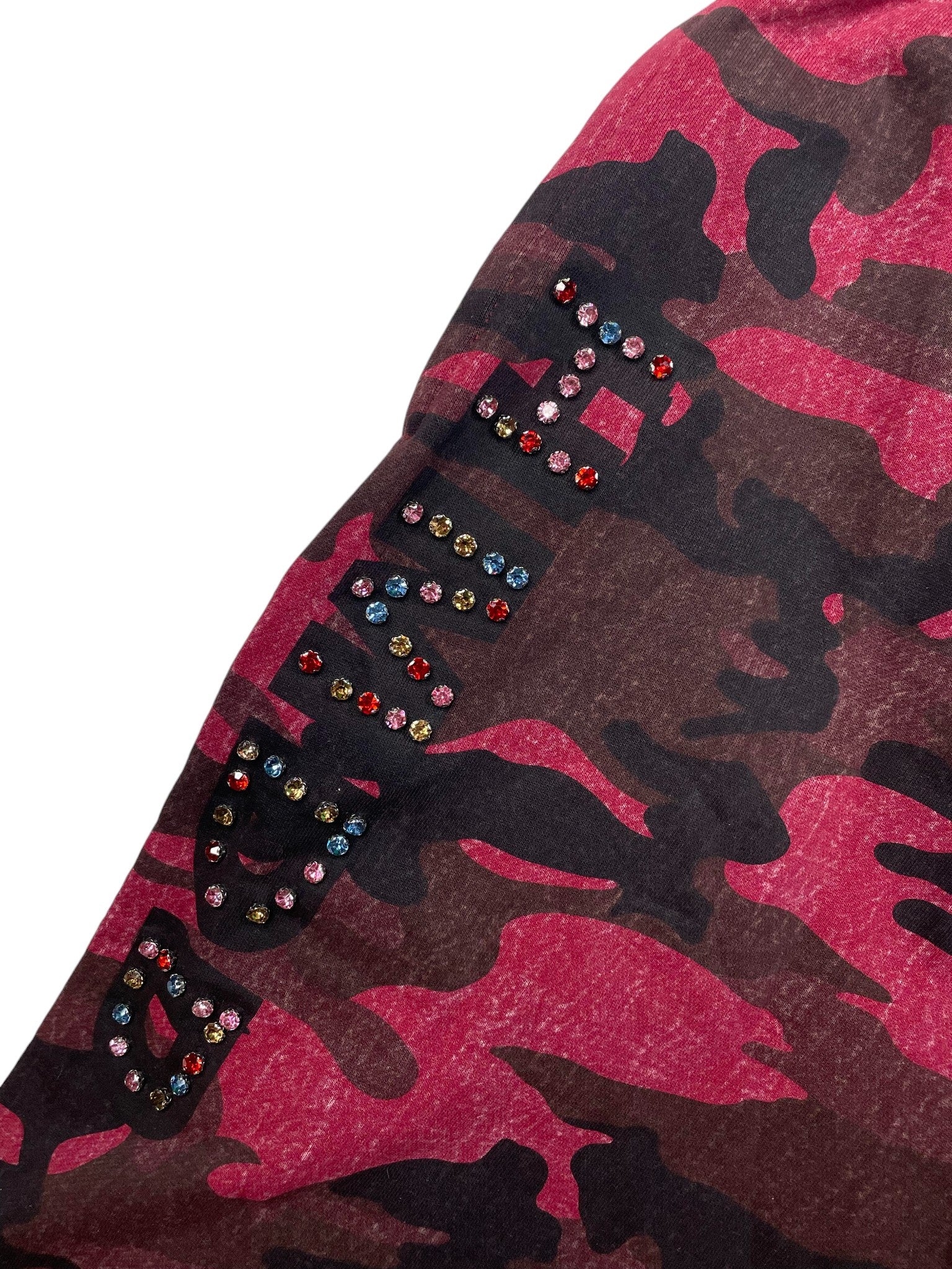 HMDD Studded Red Sweat Shorts