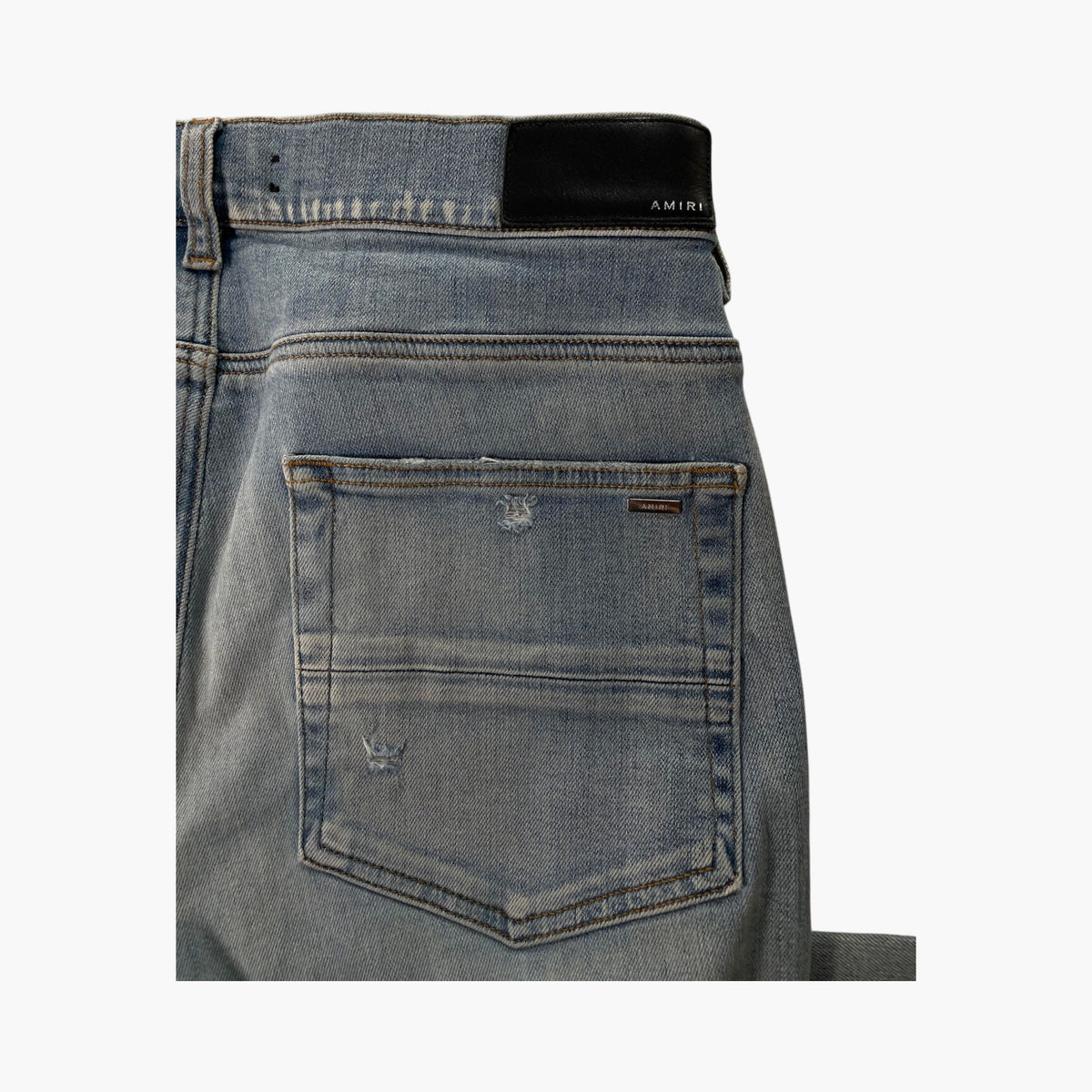 Amiri Borque Vine Side Logo Light Wash Jeans