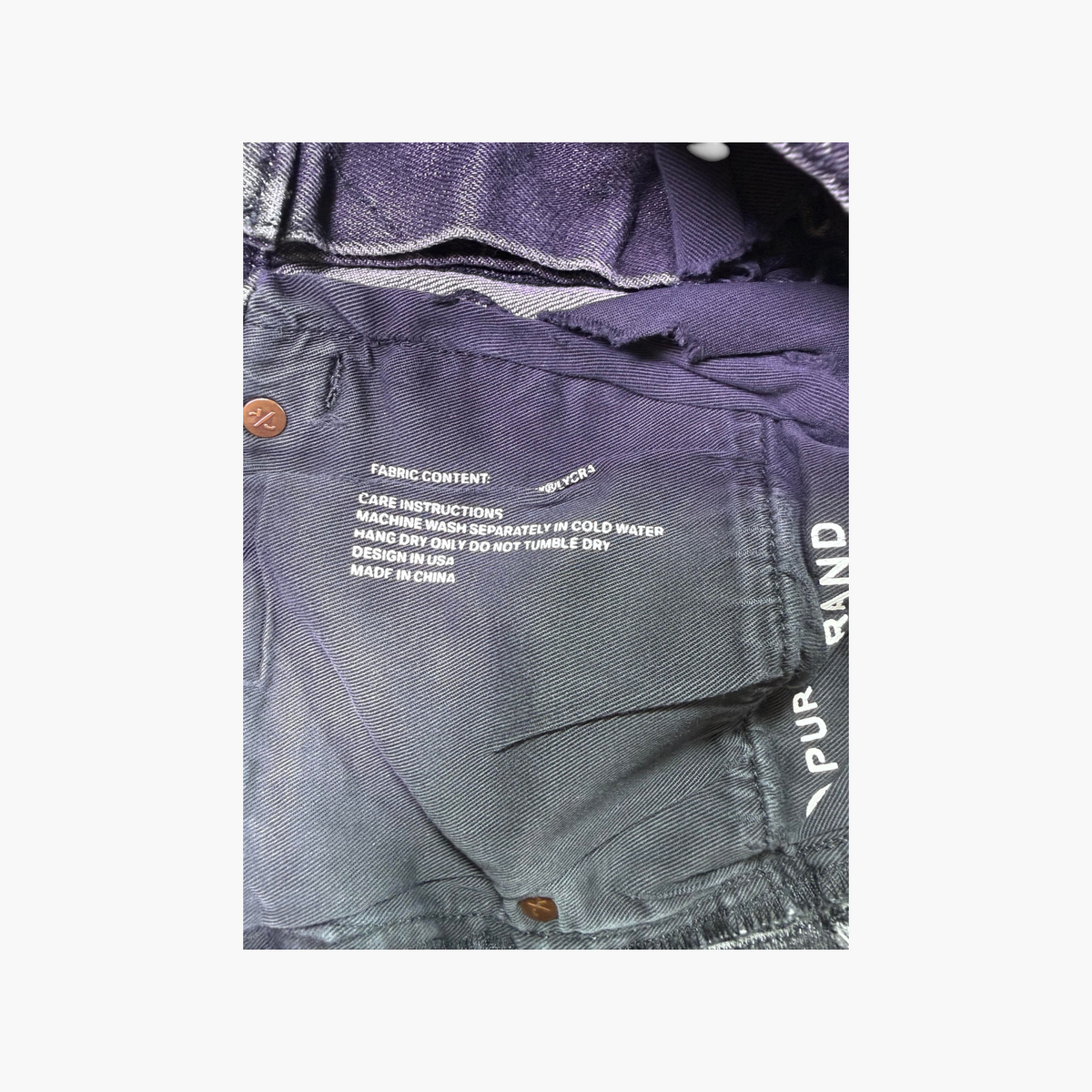 Purple Brand Knee Ripped Black Wash Jeans
