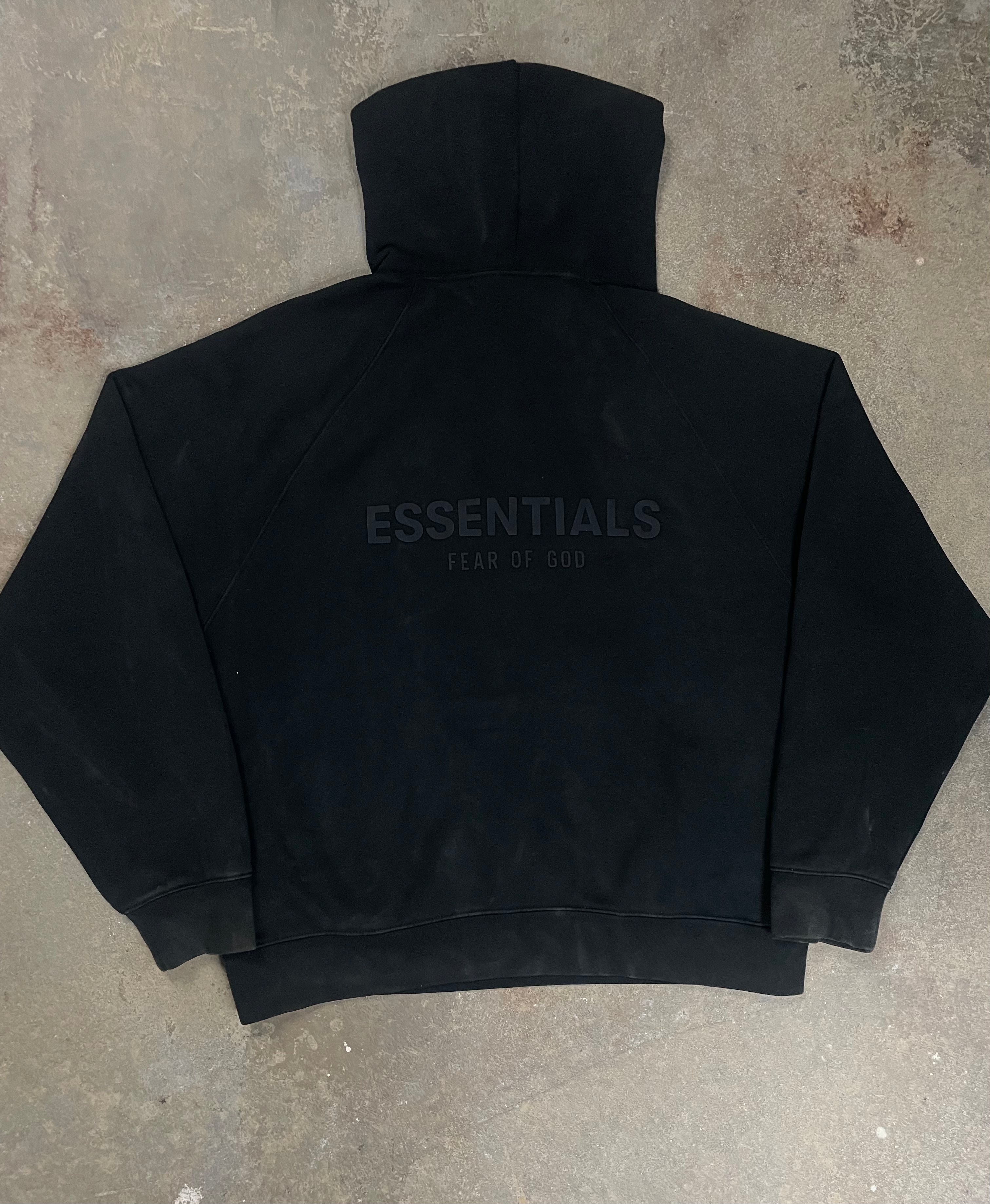 Essentials  Jets Black Hoodie  FOG Used Small