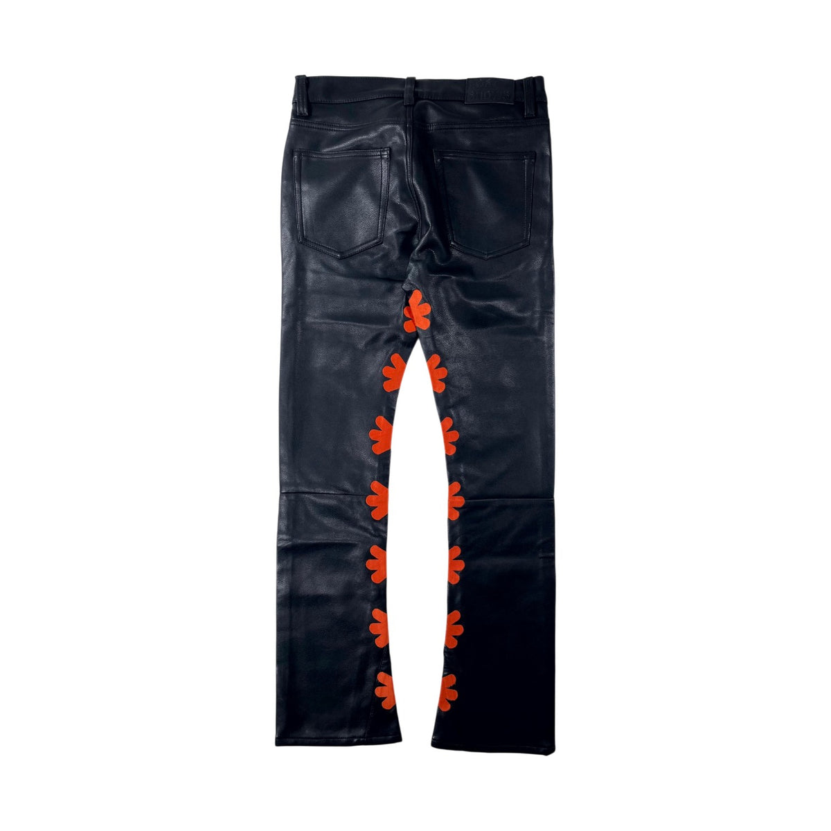 LOST SHDWS Leather Black & Orange Jeans