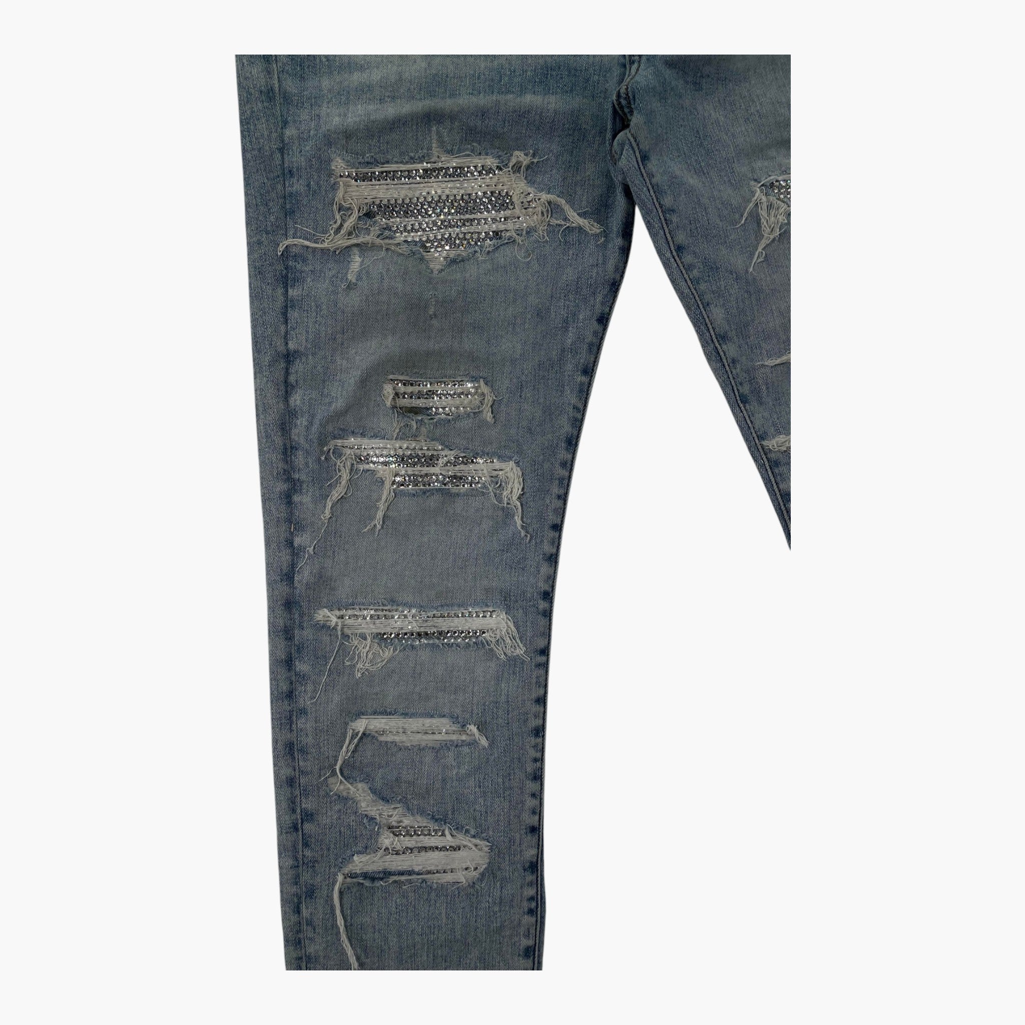 Amiri Swarovski Light Wash Jeans