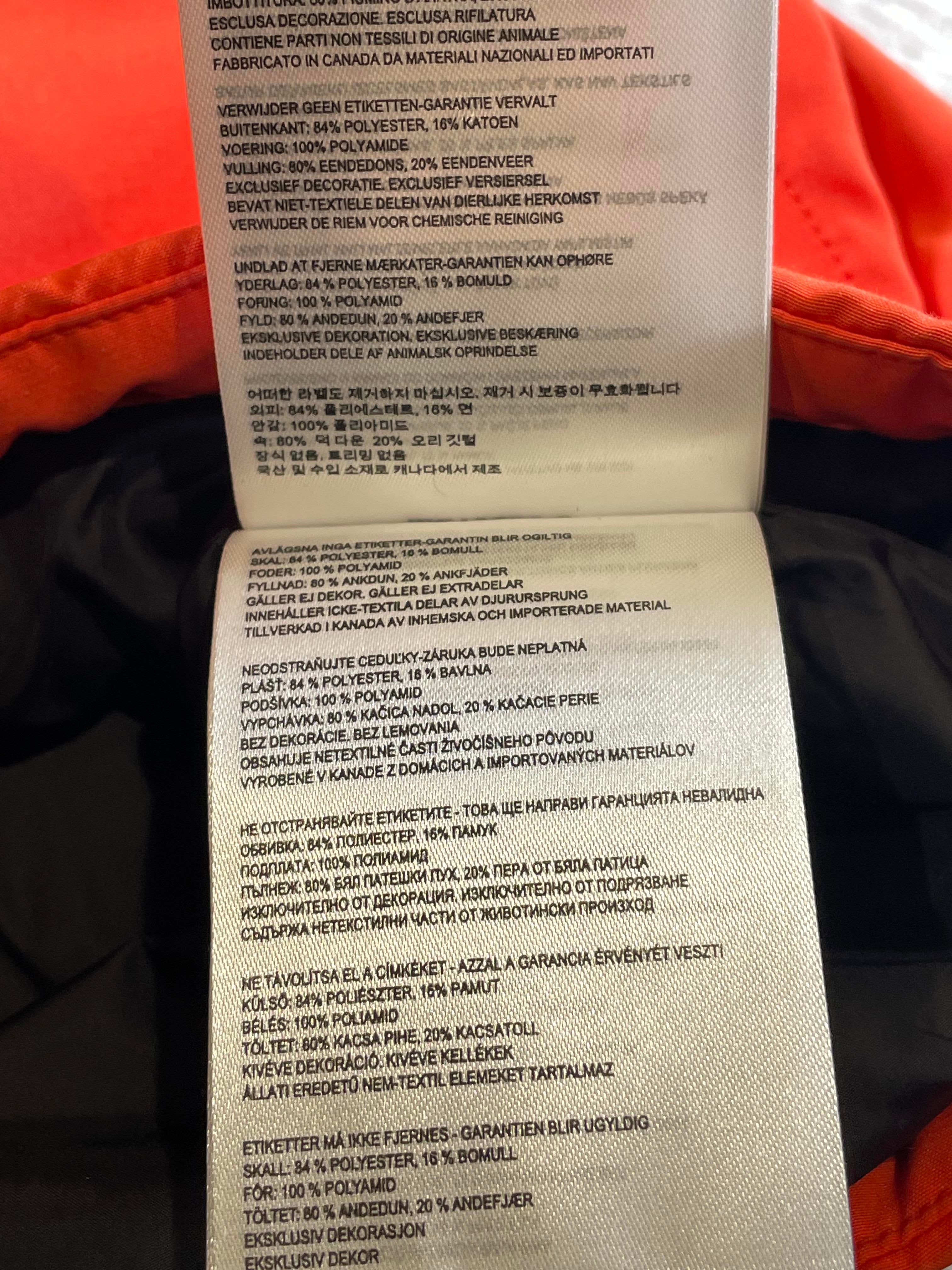 Canada Goose Orange Puffer Jacket