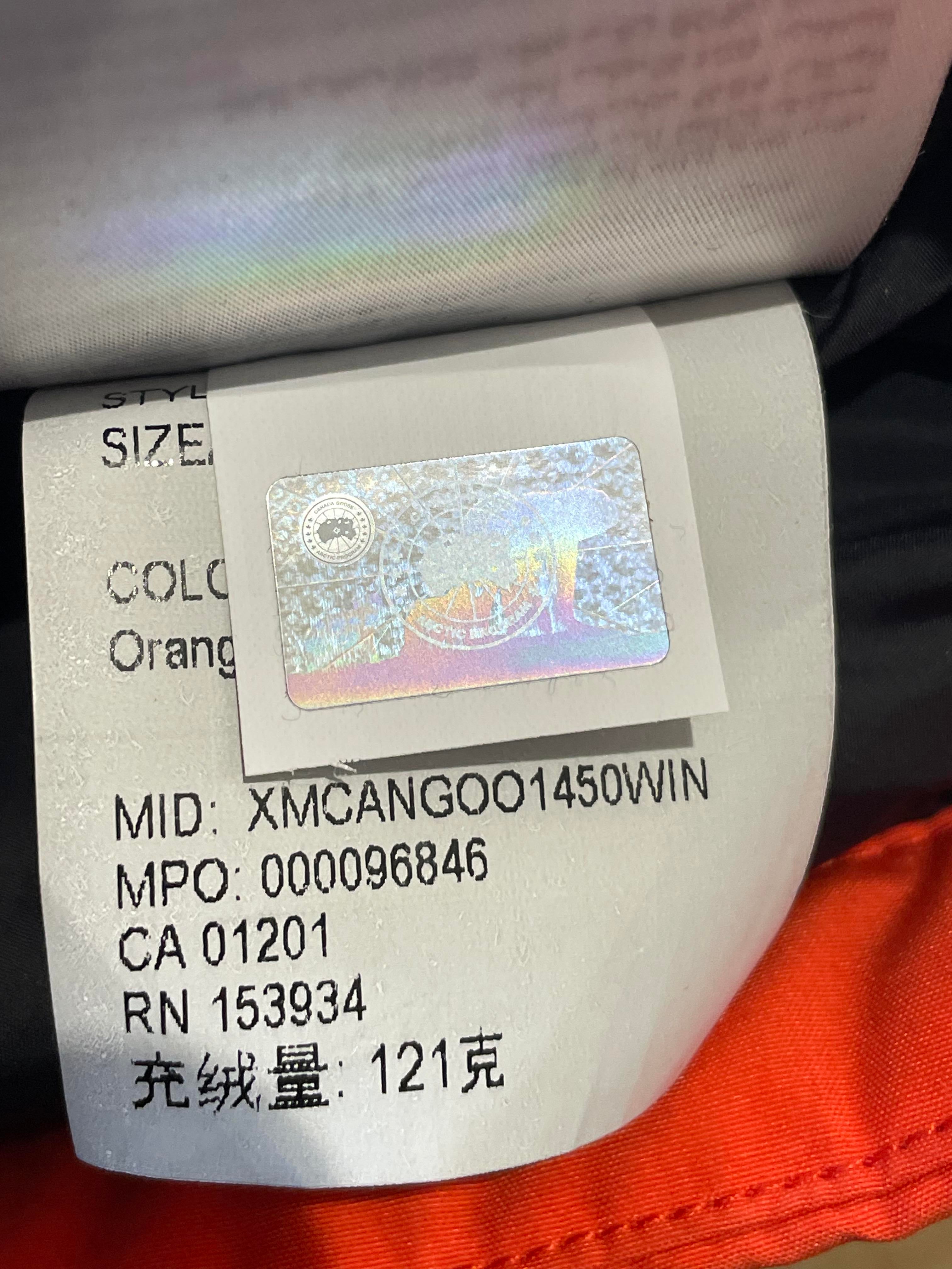 Canada Goose Orange Puffer Jacket