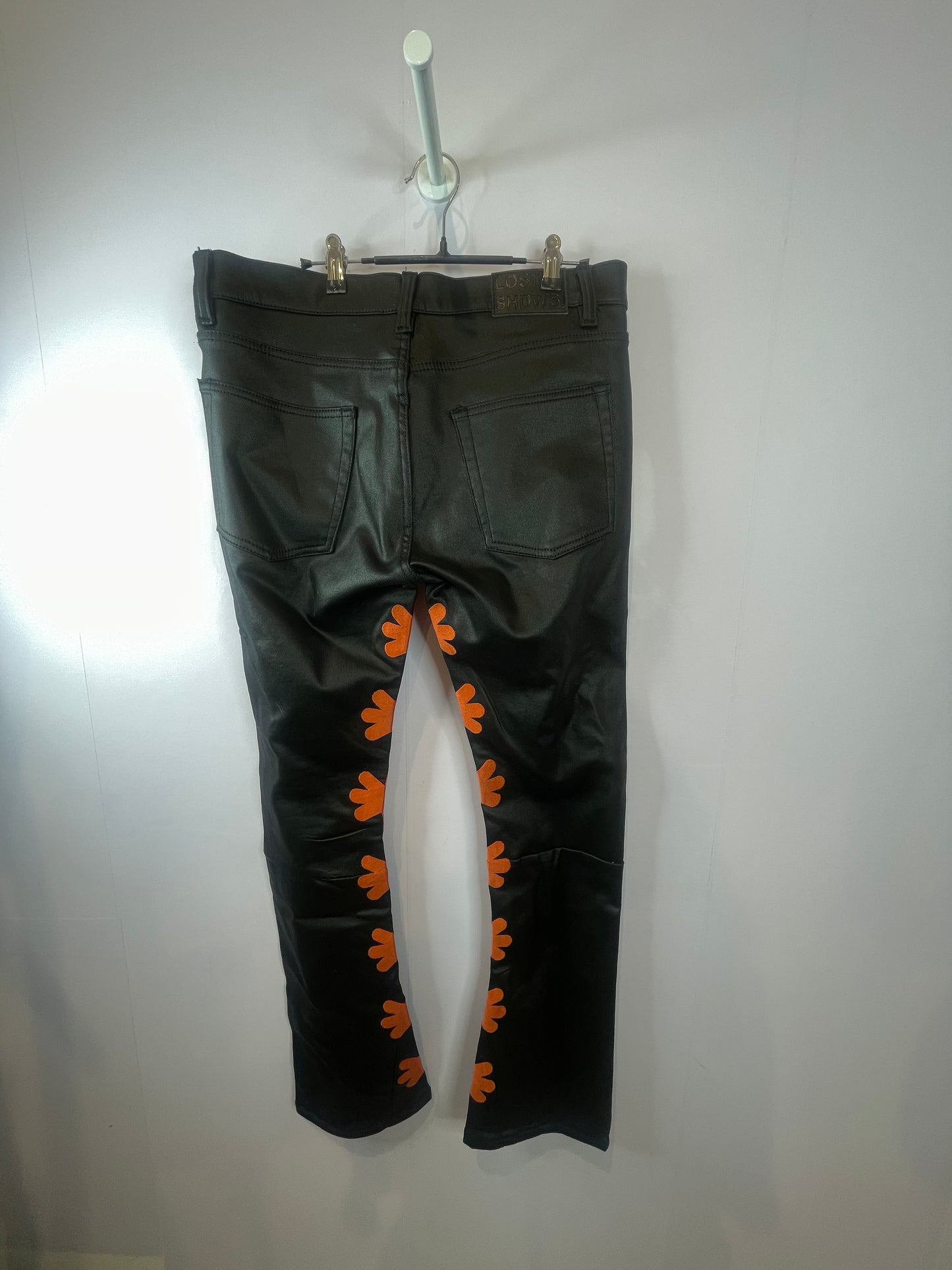 LOSTSHDWS Black & Orange Wax Jeans