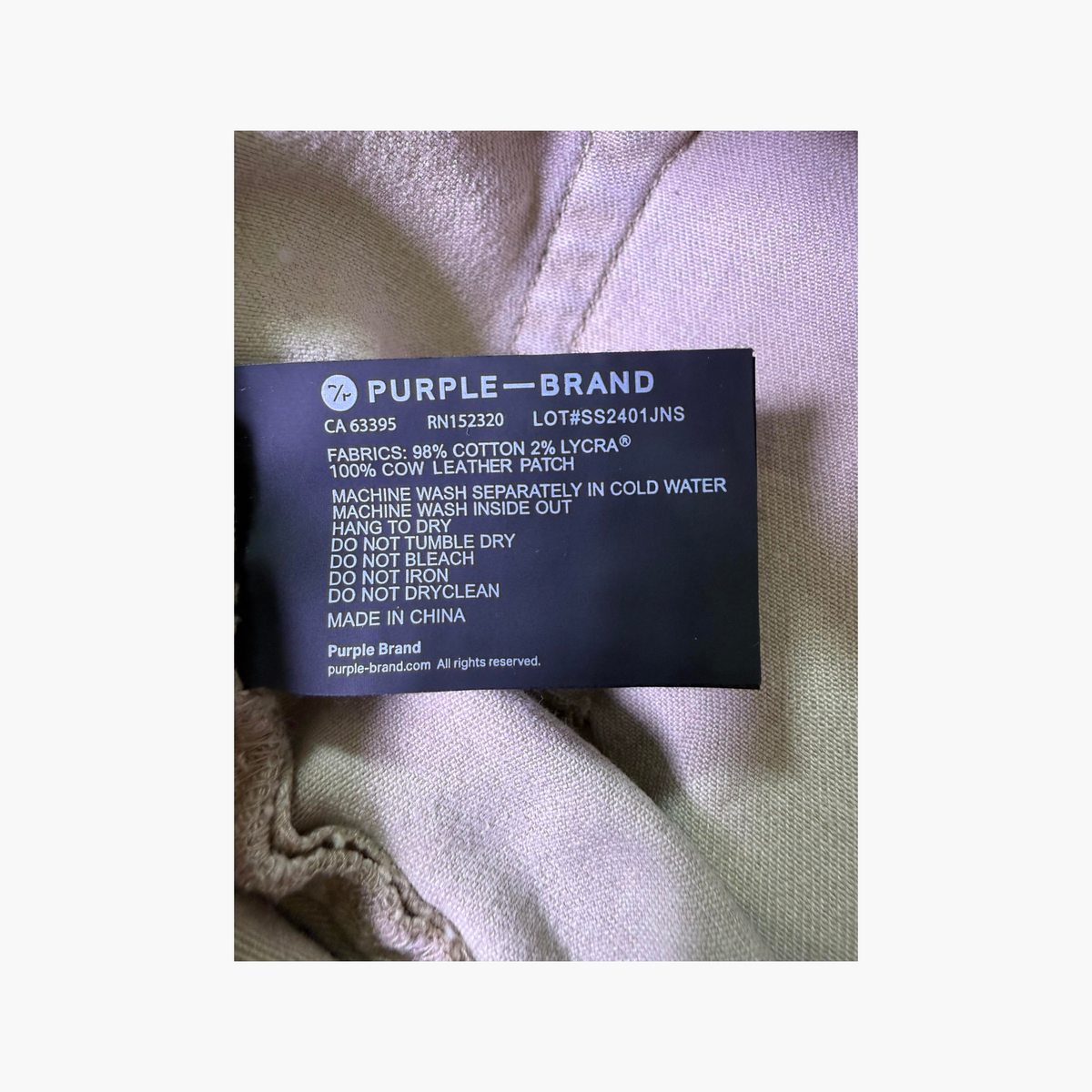 Purple Brand Tan Plain Jeans