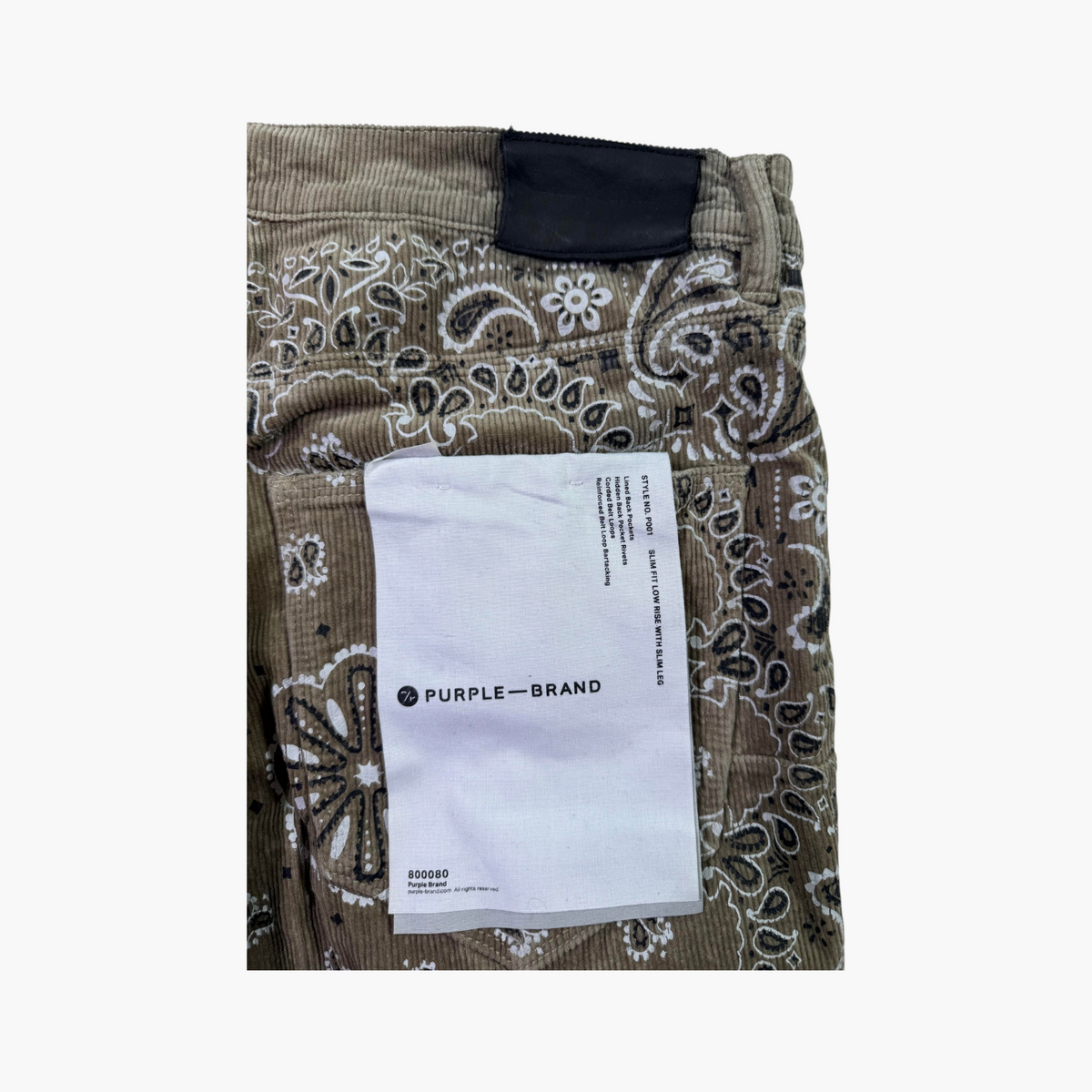 Purple Brand Tan Bandana Corduroy Jeans