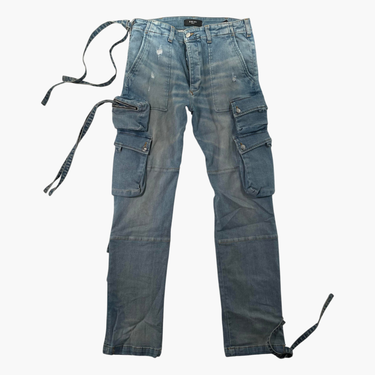 Amiri Denim Cargo Light Wash Pants