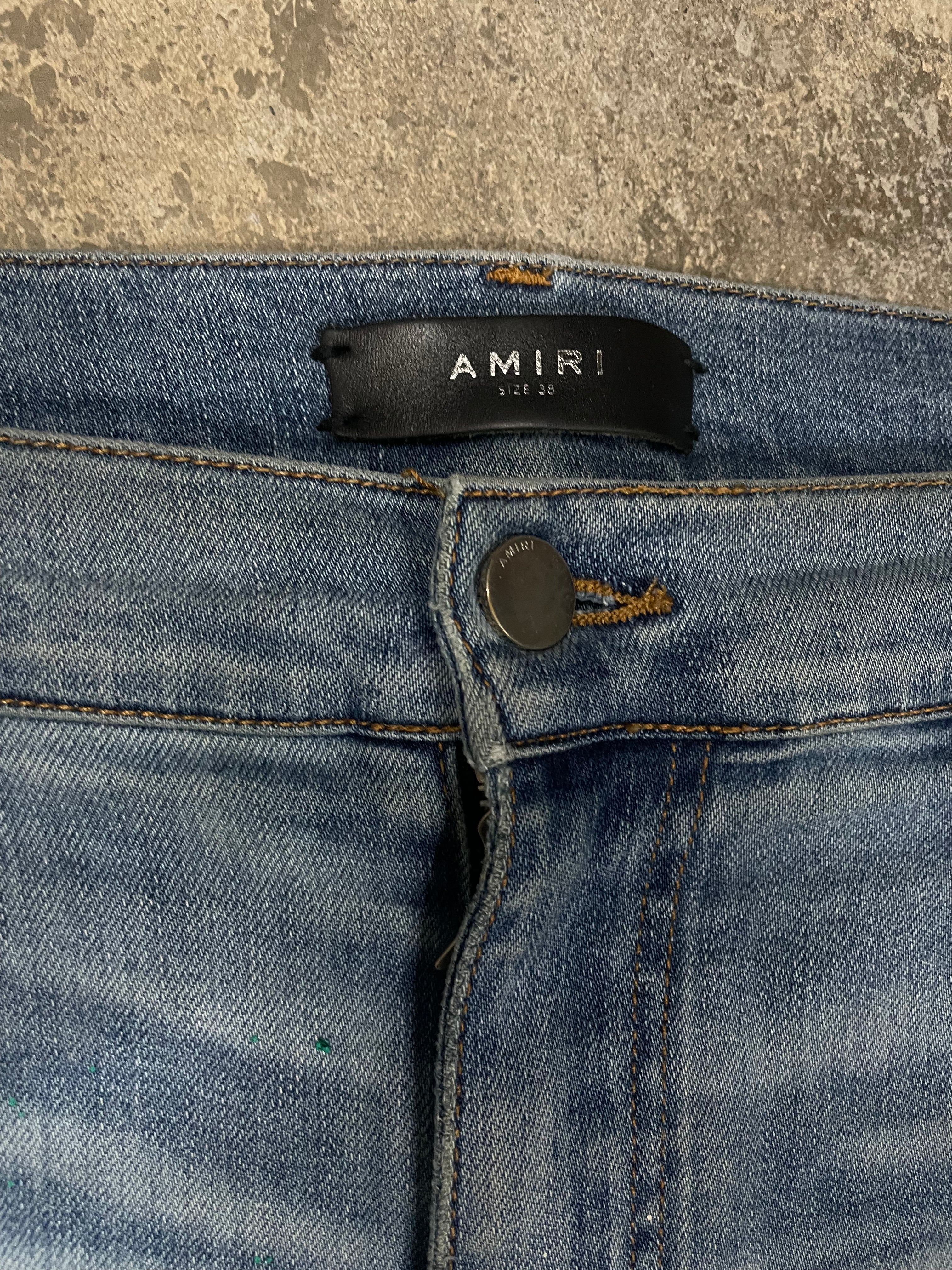 Amiri Jeans Light Wash Splatter Thrasher Used 38