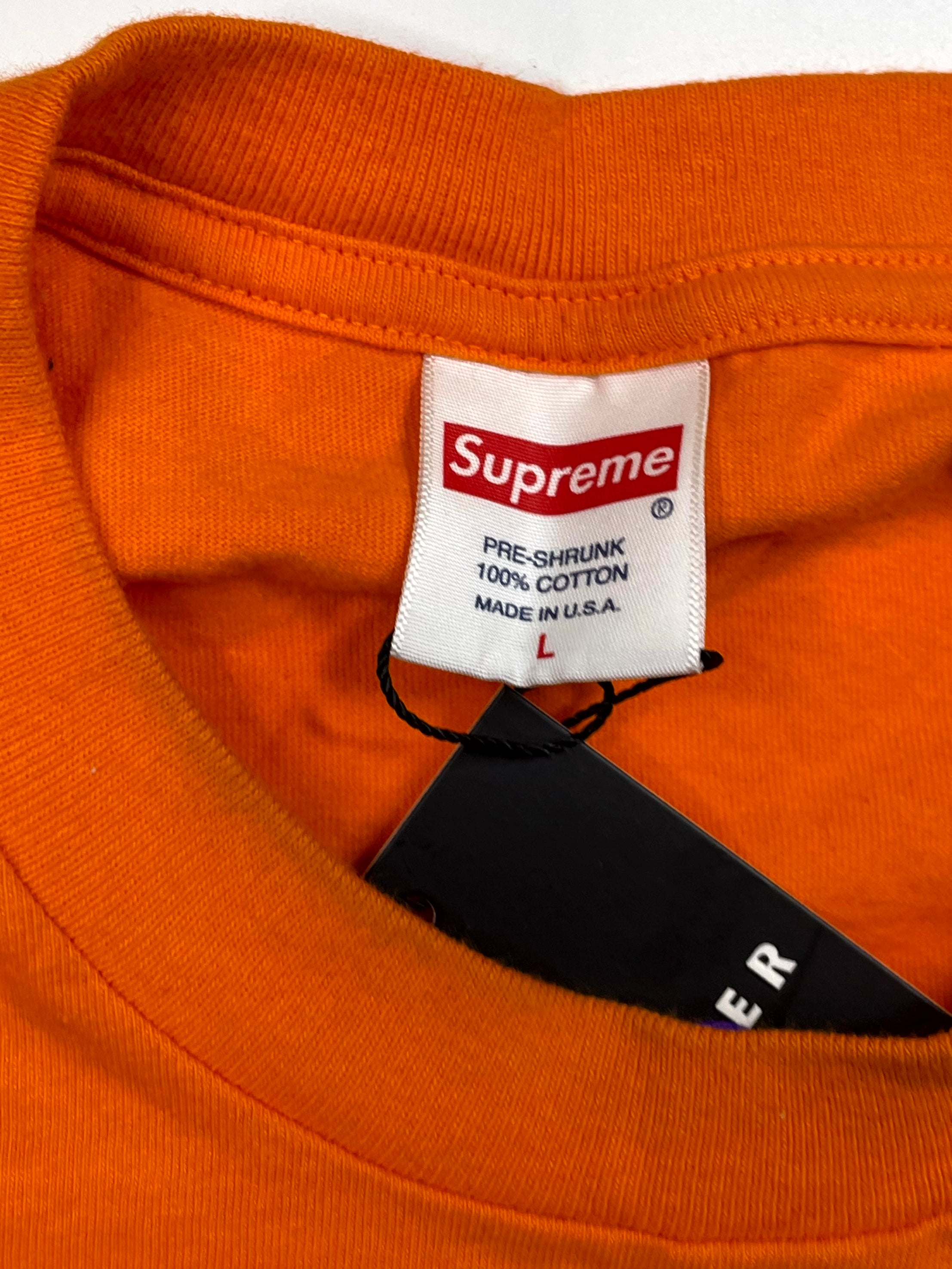 Supreme Chest Logo Orange & Black Tee