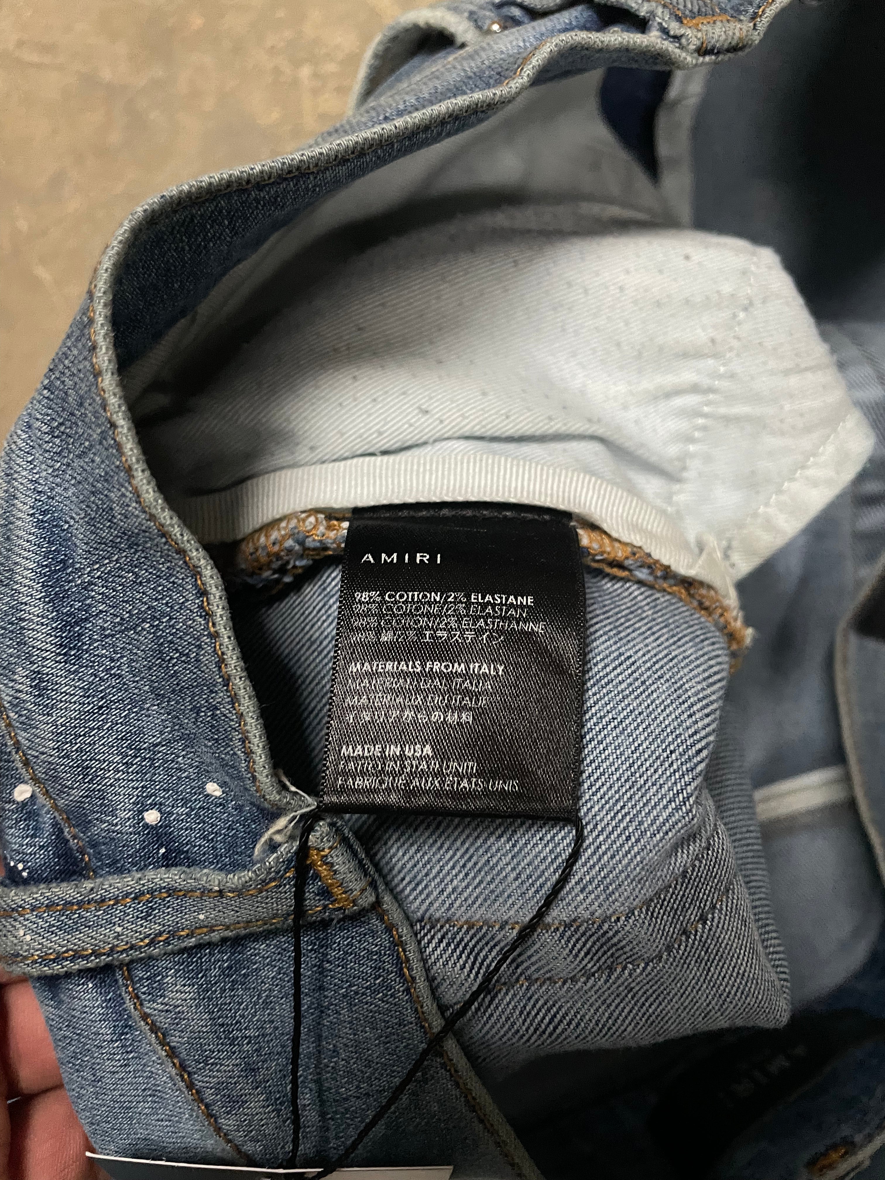 Amiri Jeans Light Wash Splatter Thrasher Used 38