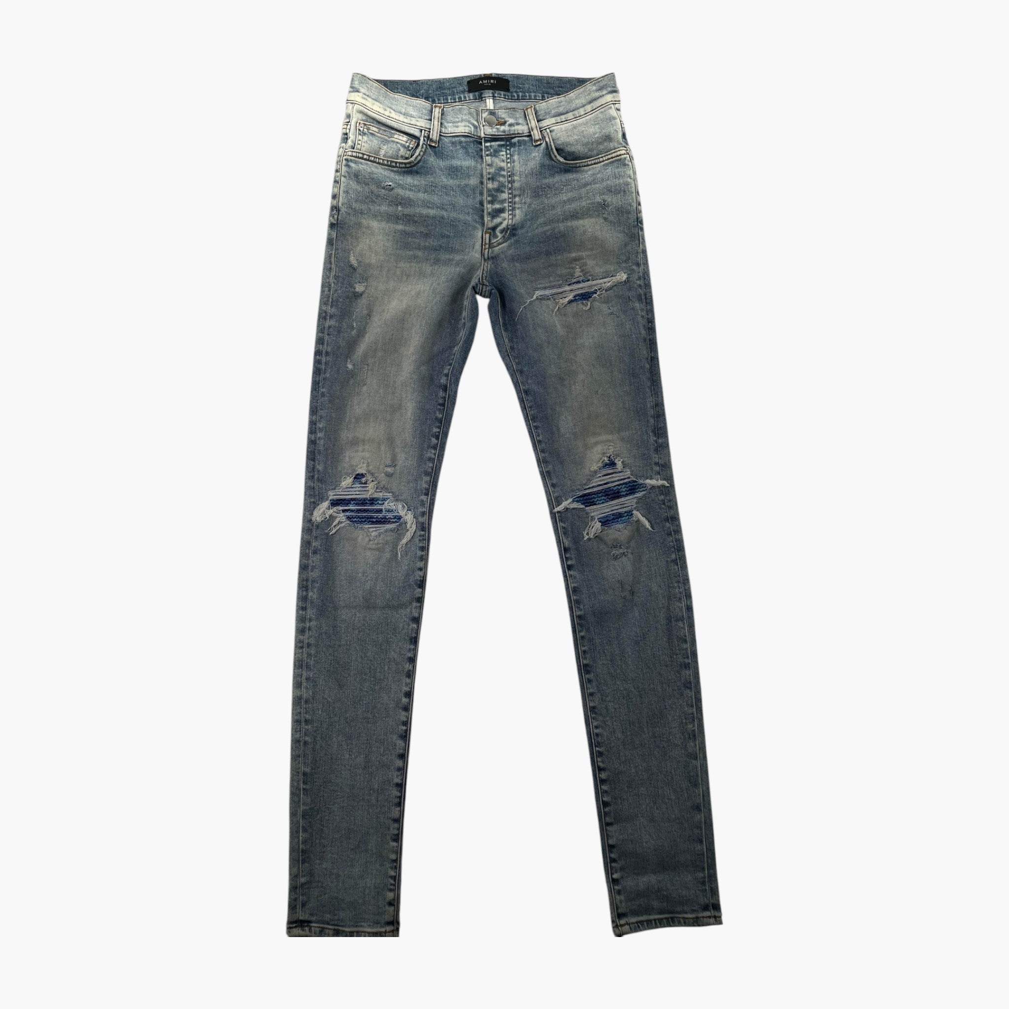 Amiri MX1 Aqua Patch Light Wash Jeans