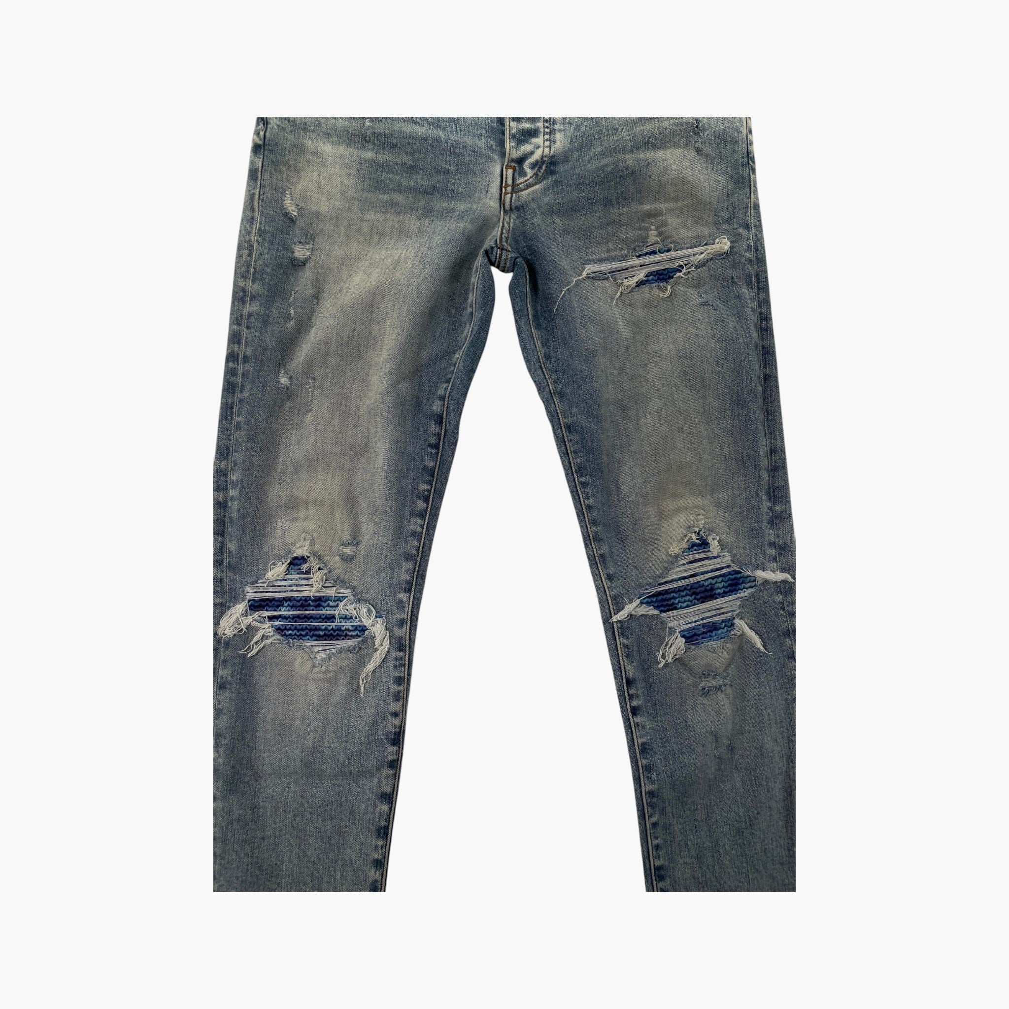 Amiri MX1 Aqua Patch Light Wash Jeans