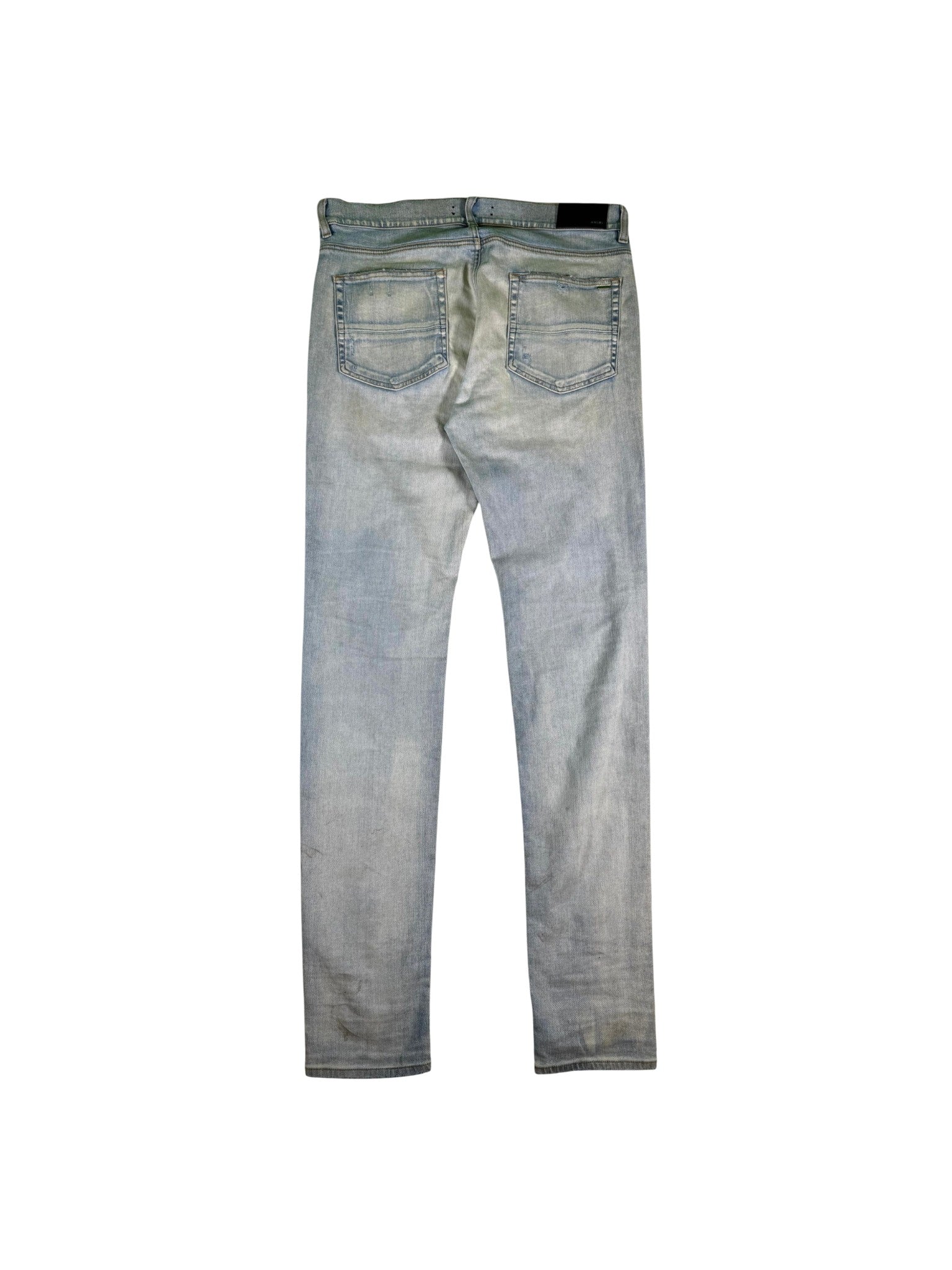 Amiri MX1 Camo Patch Light Wash Jeans