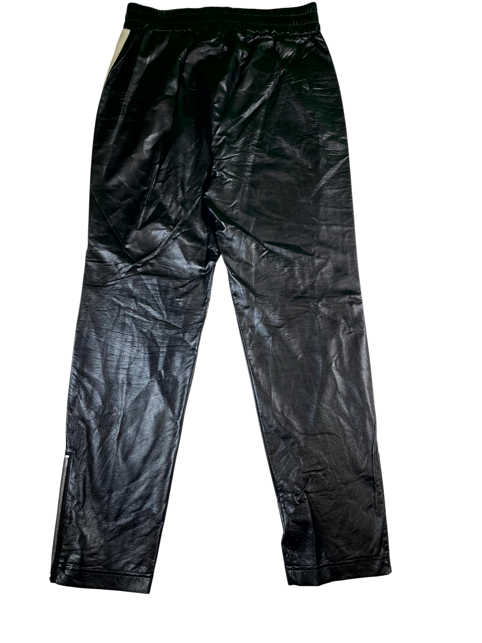 Palm Angels Leather Black & White Track Pants