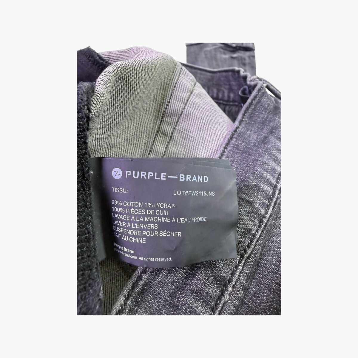 Purple Brand Black Wash Ripped Jeans