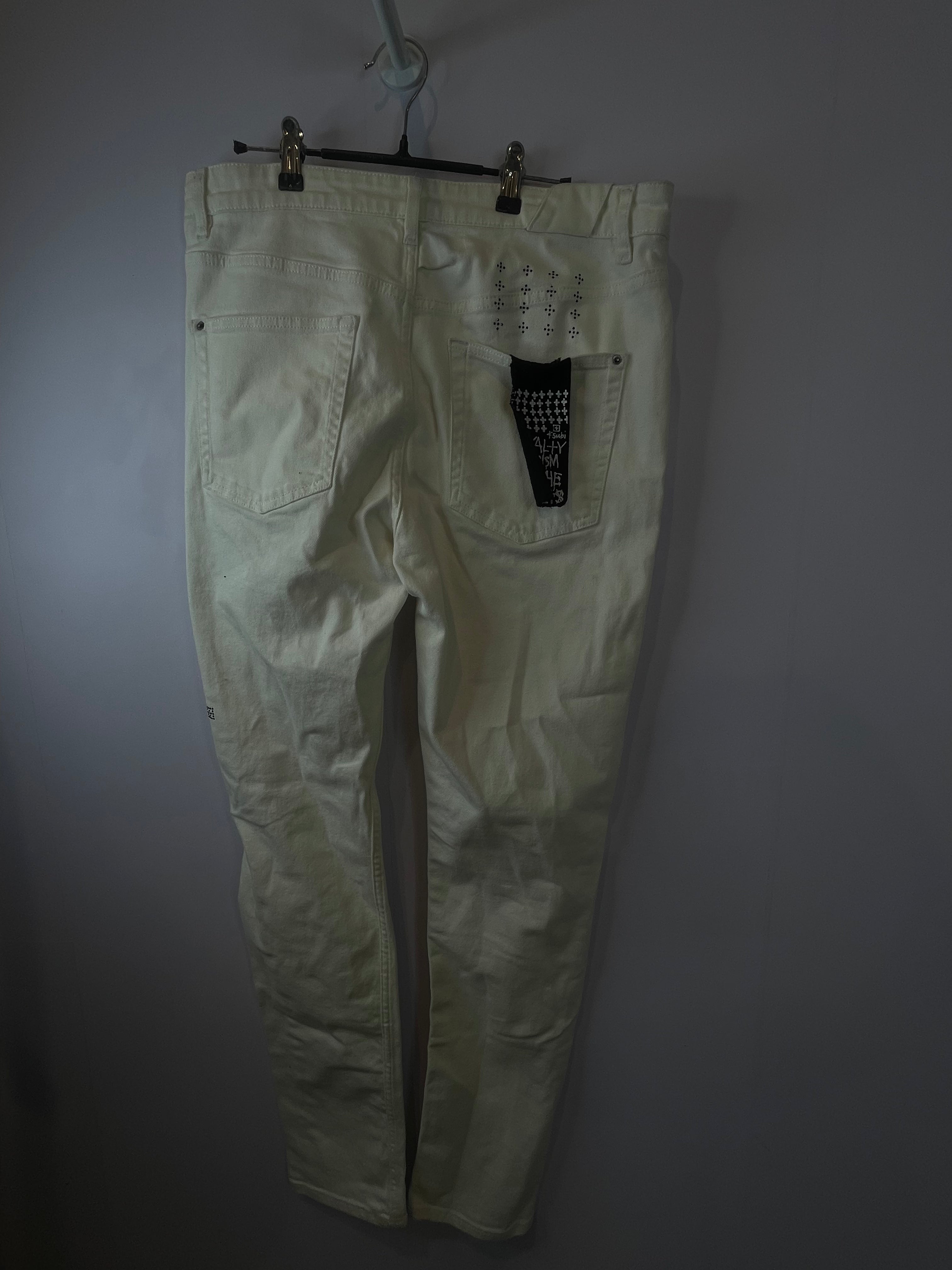 Ksubi White Rhinestone Jeans