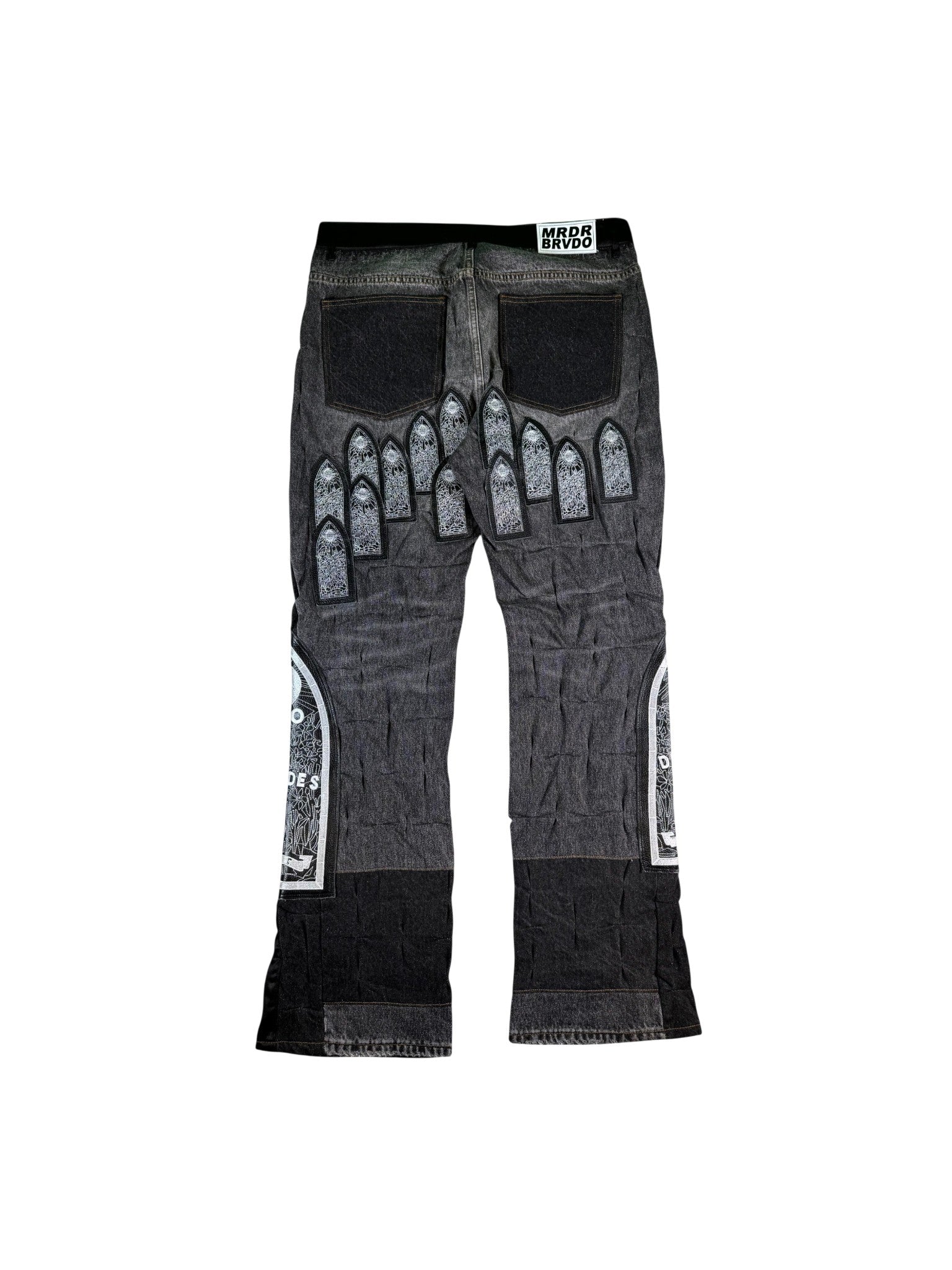 Who Decides War "Arch Patched" Black Wash Jeans