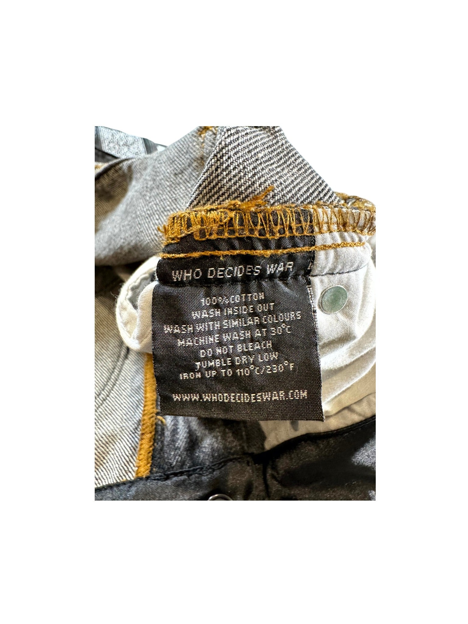 Who Decides War "Arch Patched" Black Wash Jeans