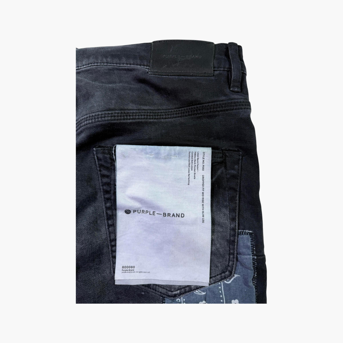 Purple Brand Paisley Patchwork Black Wash Jeans