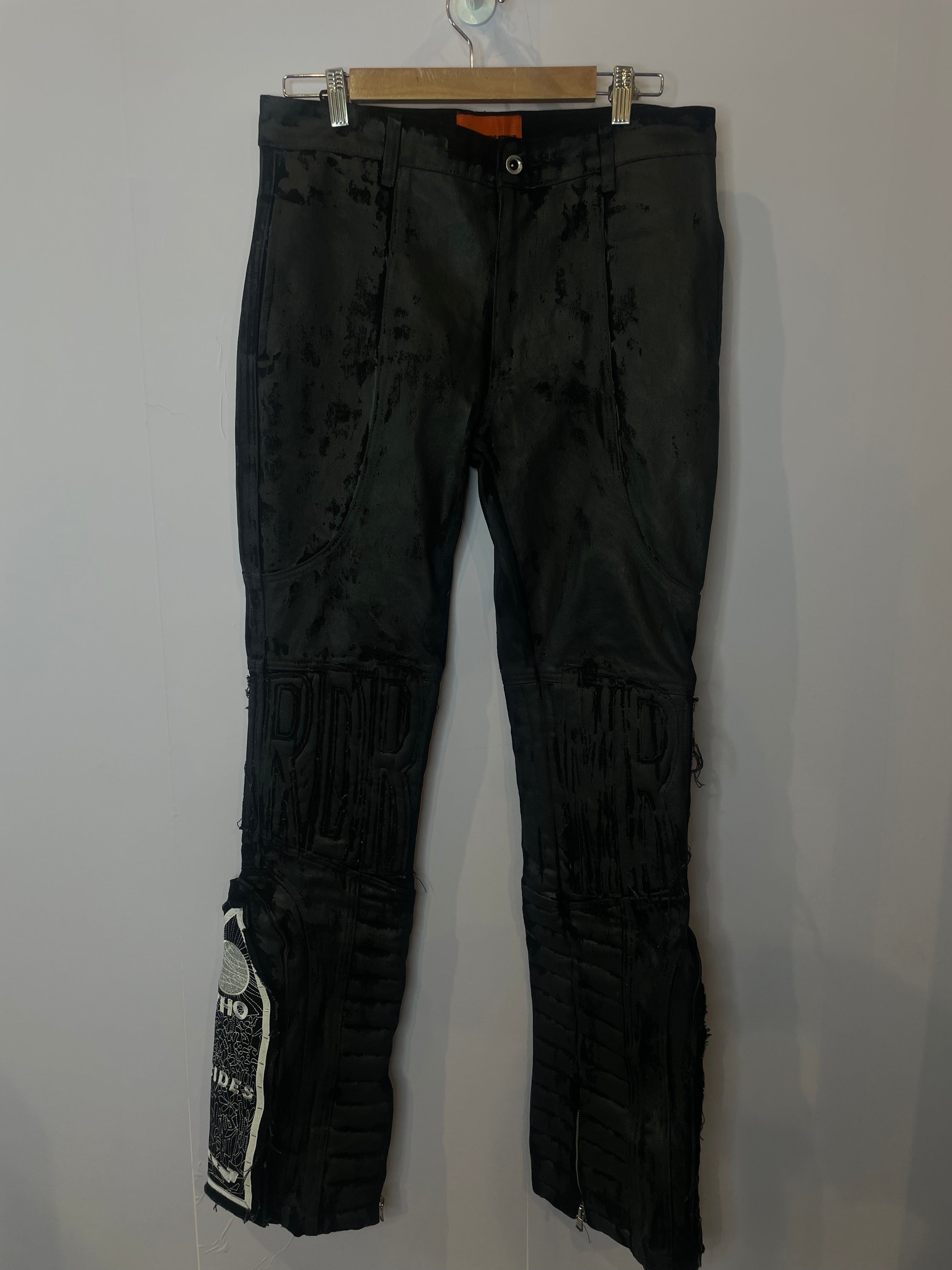WDW Moto Black Wax Jeans