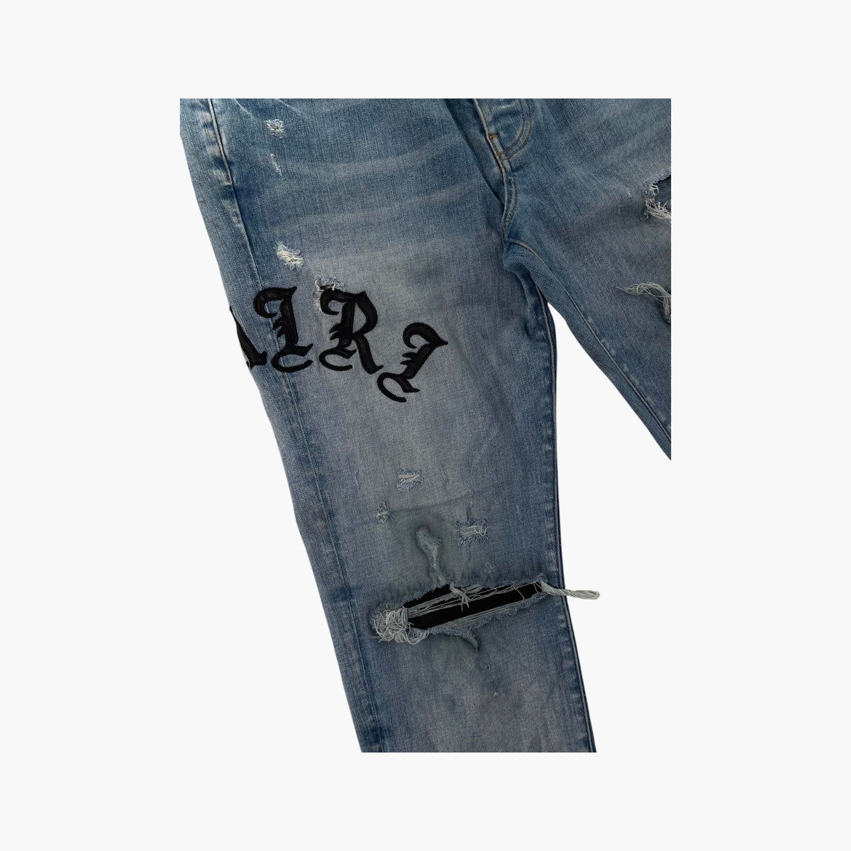 Amiri Old English Light Wash Jeans