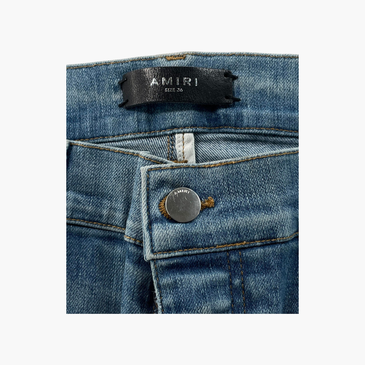 Amiri Old English Light Wash Jeans