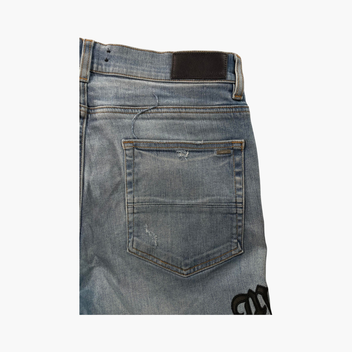 Amiri Old English Light Wash Jeans