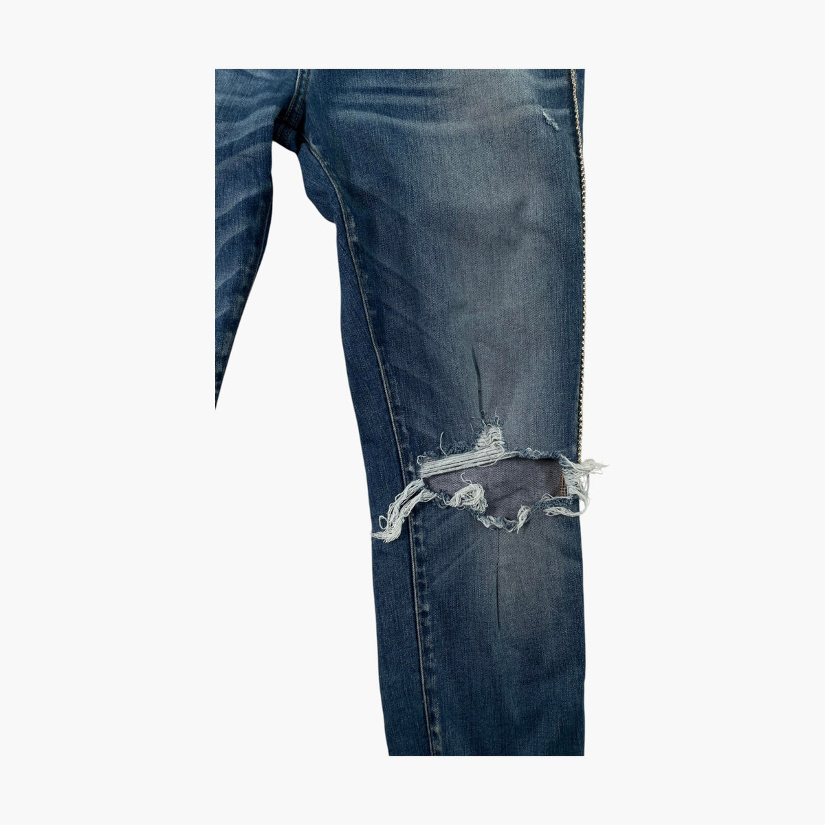 Amiri Crystal Stripe Light Wash Jeans