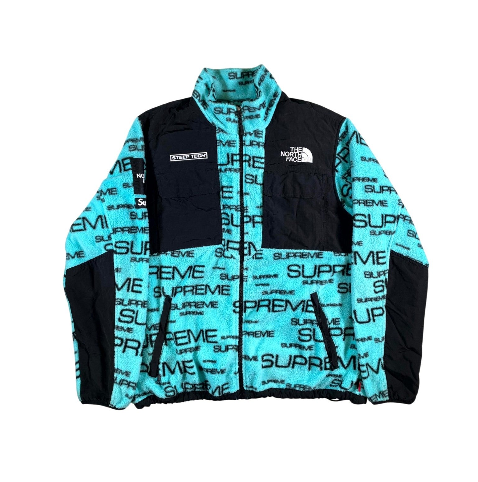 Supreme "TNF Steep Tech Sherpa Fleece" Blue & Black Jacket