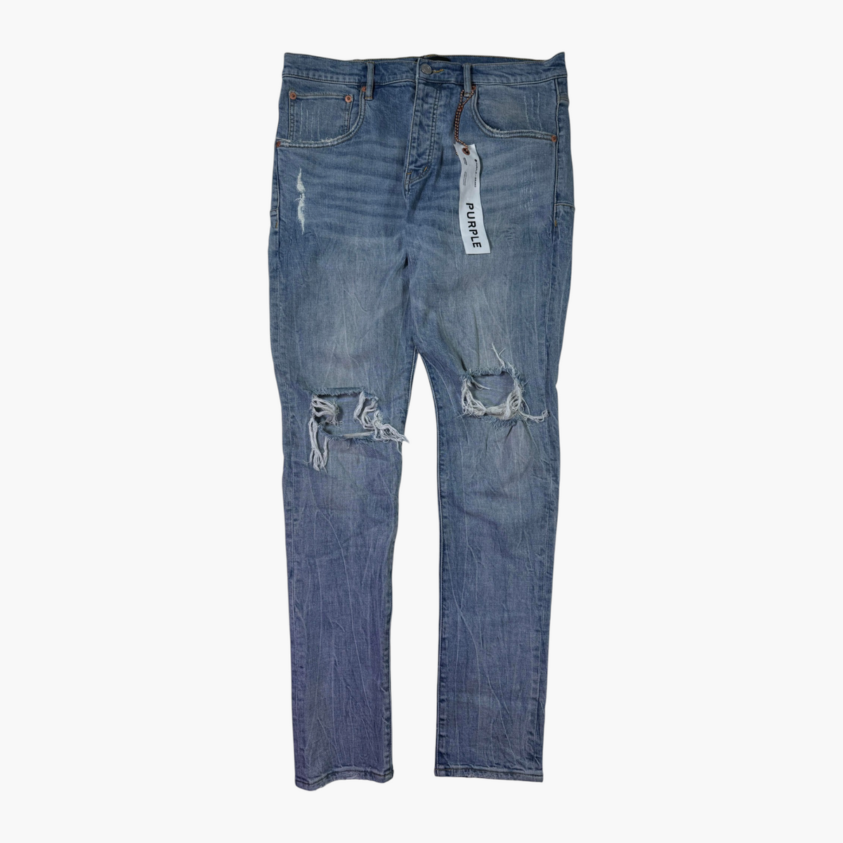 Purple Brand Light Wash Knee Rip Jeans