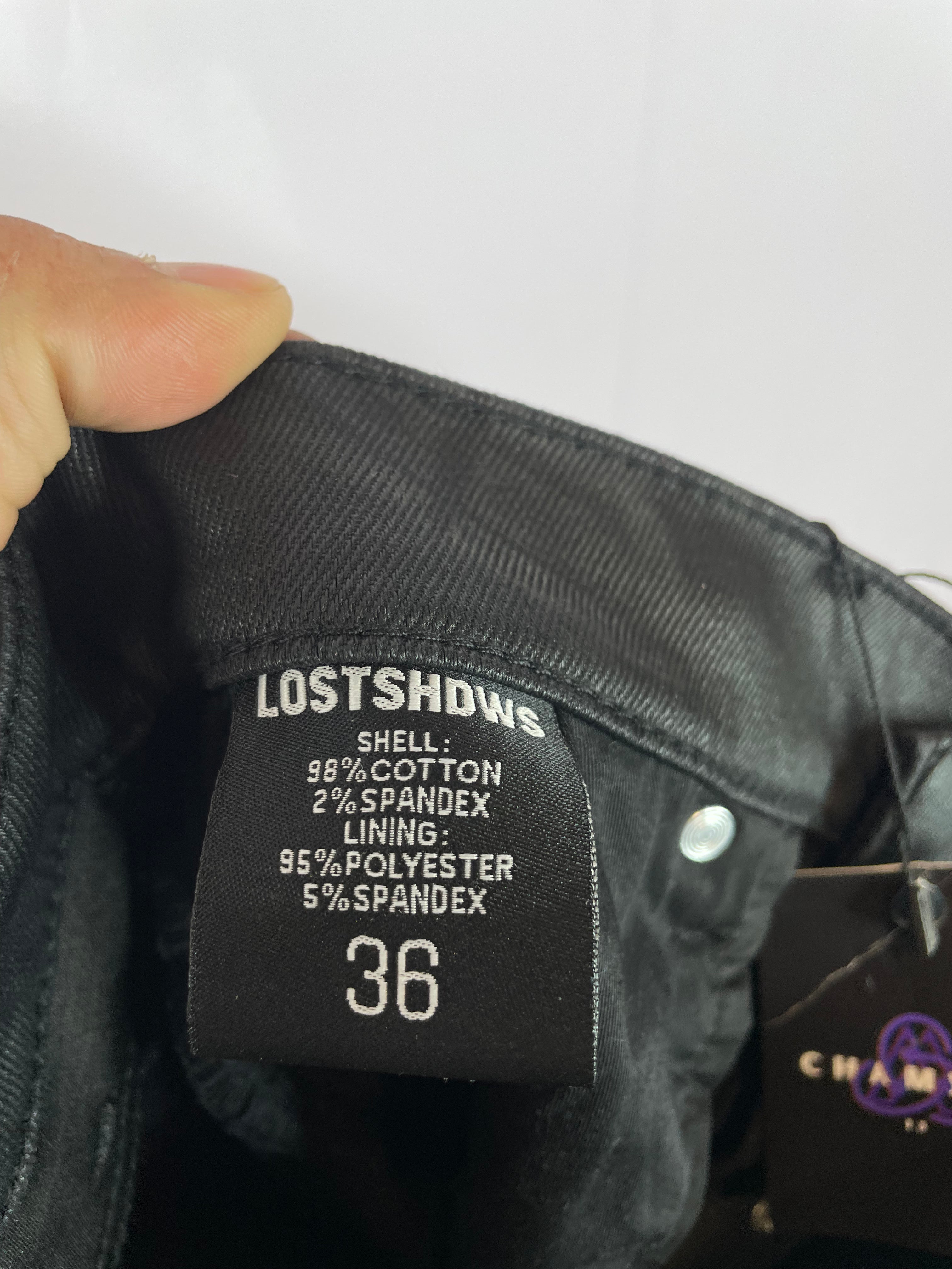 LOSTSHDWS Black & Orange Wax Jeans