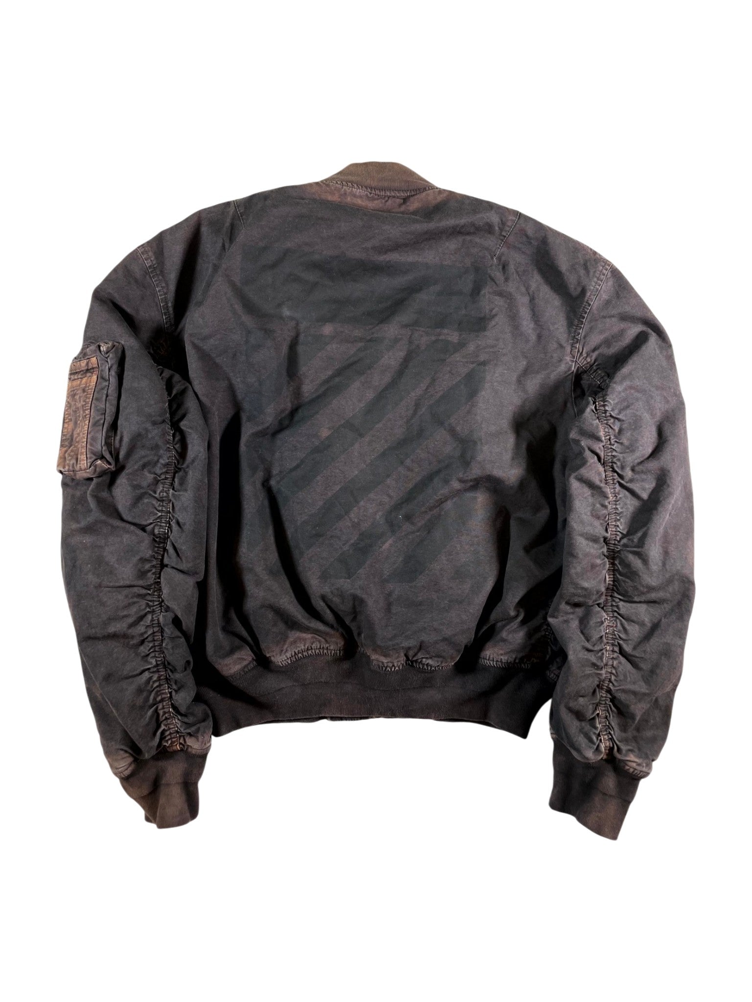 Off-White Classic Brown Rust Bomber Jacket