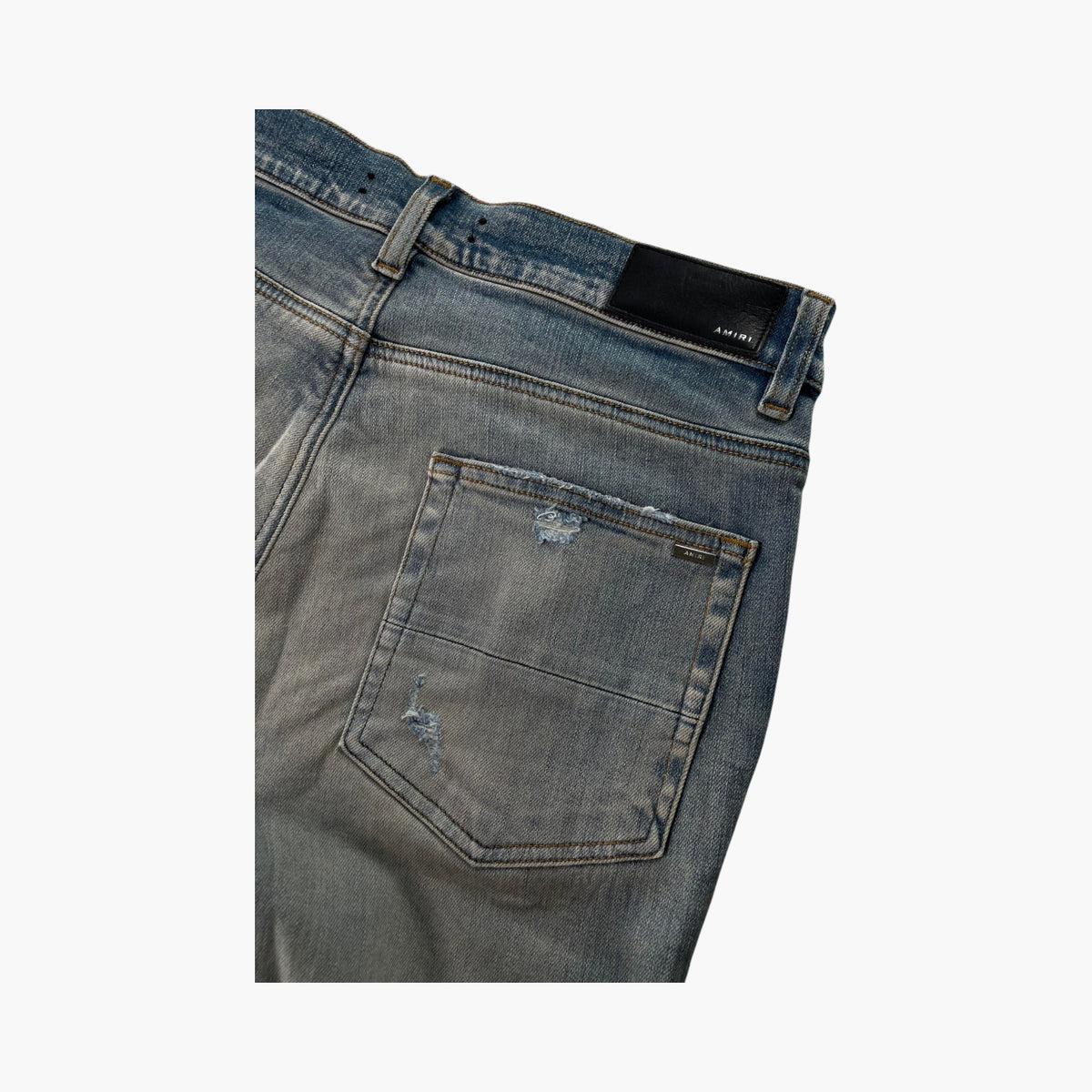 Amiri MX1  Orange Crackle Light Wash Jeans