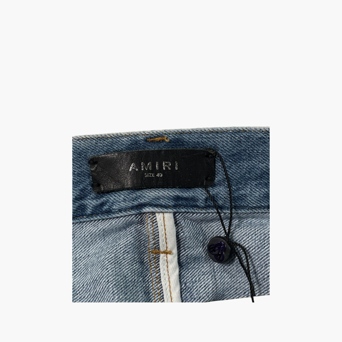 Amiri  Blue Gradient Bone Light Wash Straight Leg Jeans
