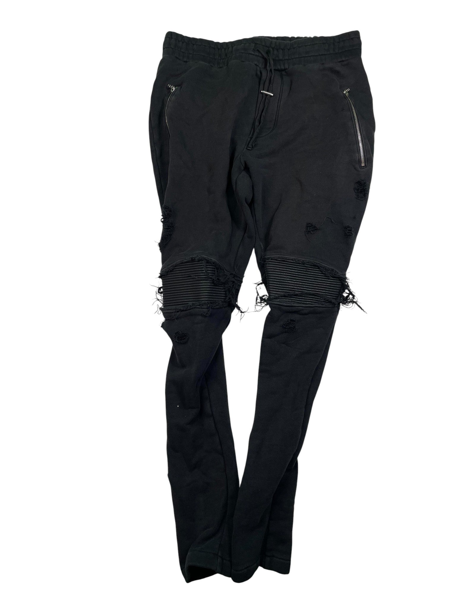 Amiri MX1 Distressed Black Sweatpants