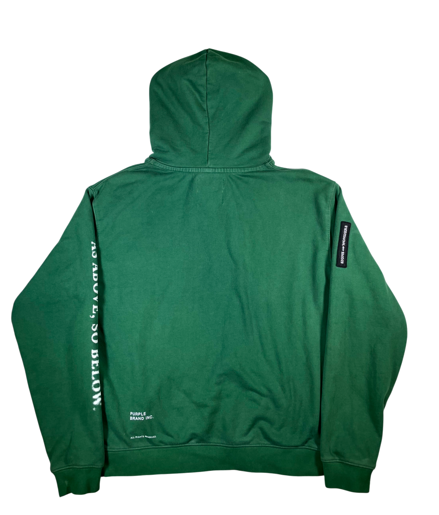 Purple Brand Logo Green Hoodie