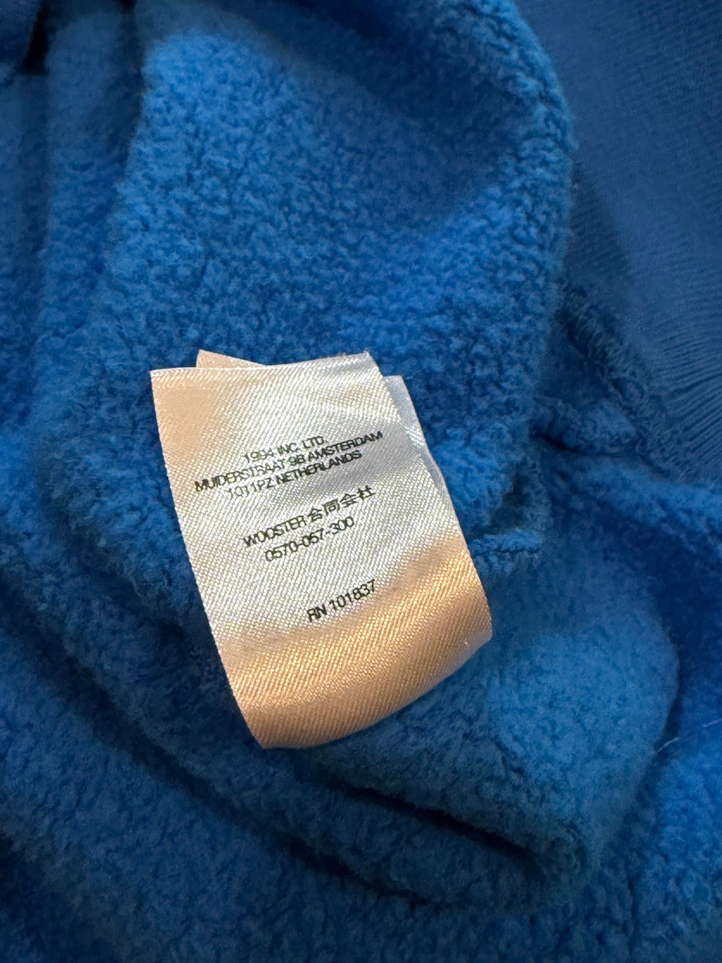 Supreme Hoodie Blue Red Sleeve Logo