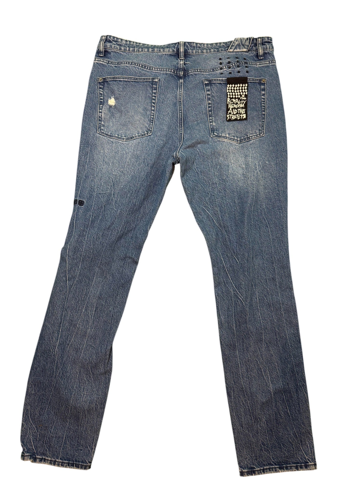 Ksubi Jeans Light Wash Embroiderded Logo Ripped