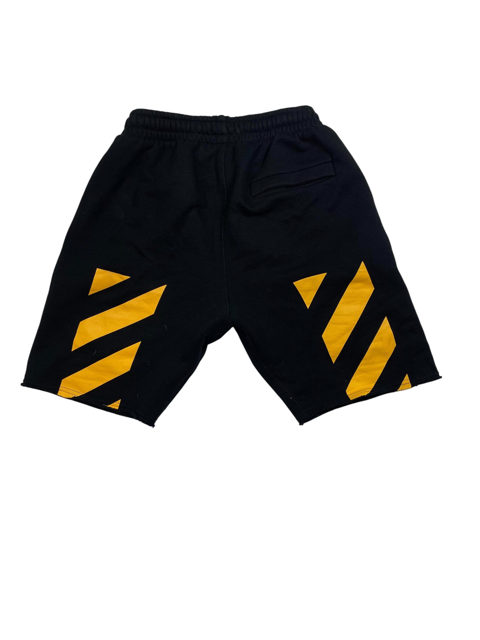 Off White Black & Yellow Sweat Shorts