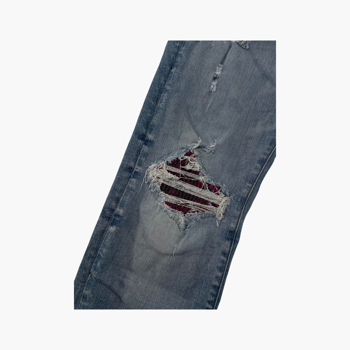 Amiri "MX1" Crackle Patch Light Wash & Pink Jeans
