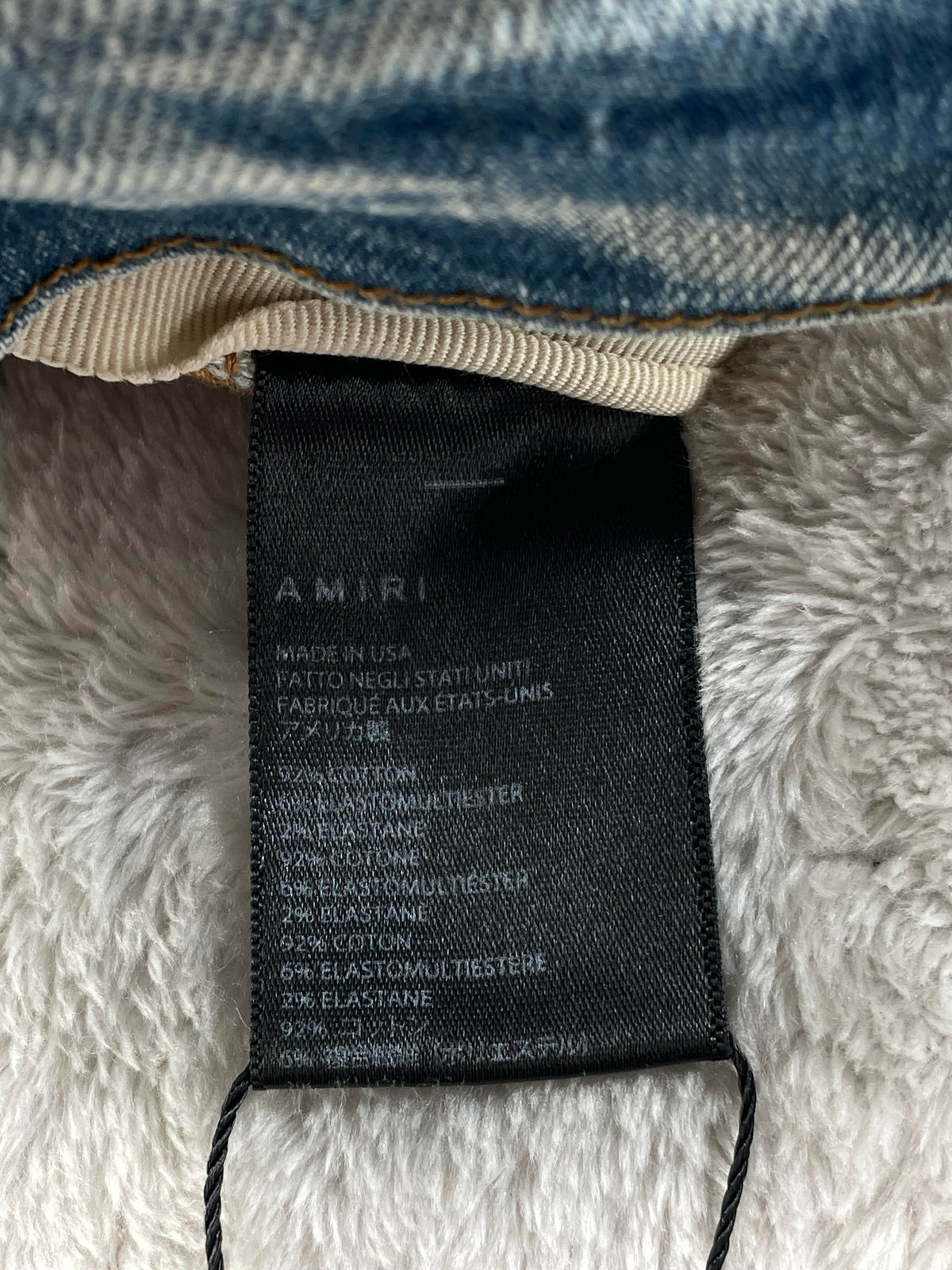 Amiri "MX1" Crackle Patch Light Wash & Pink Jeans