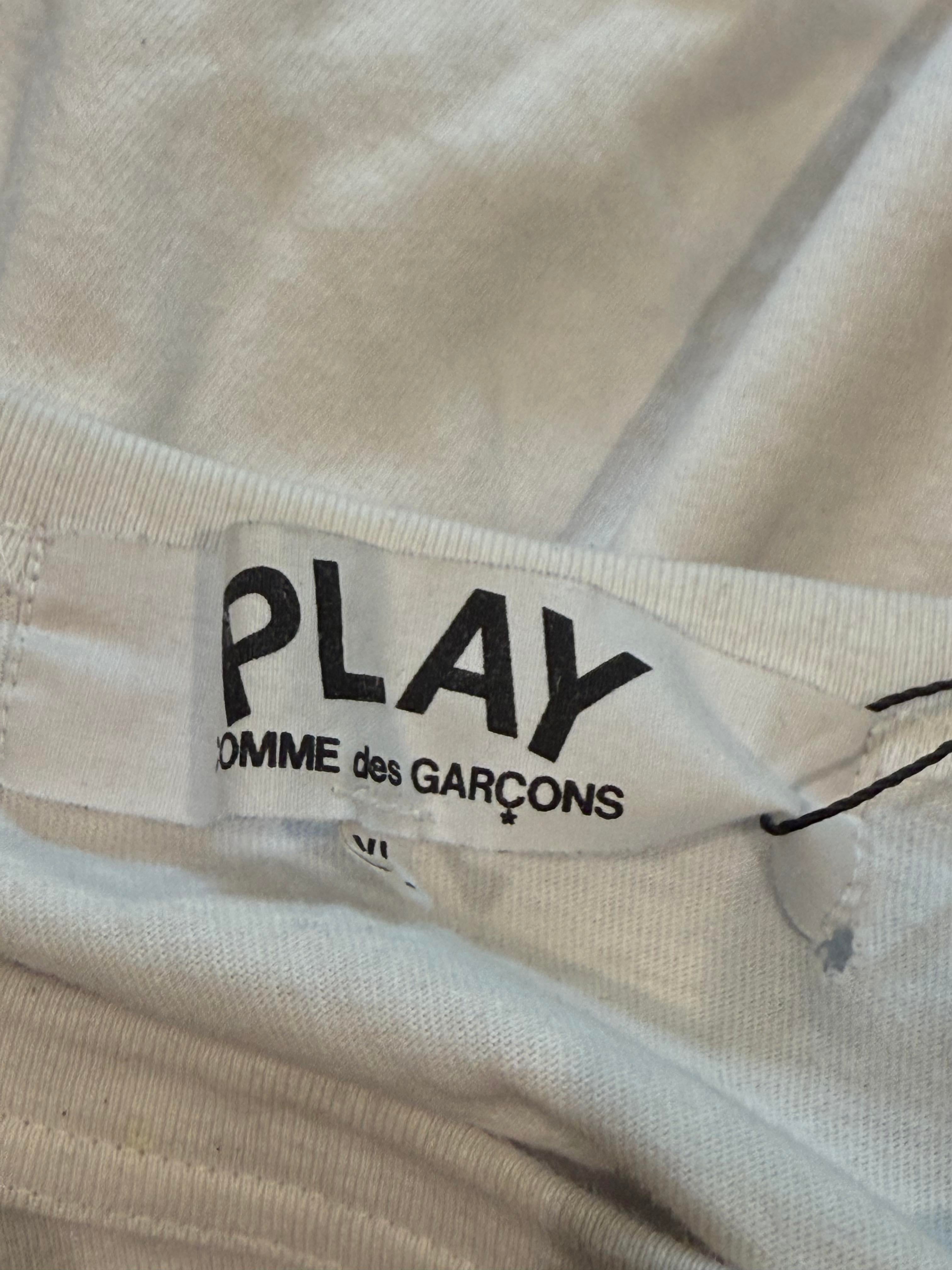 CDG Tee White Red Heart